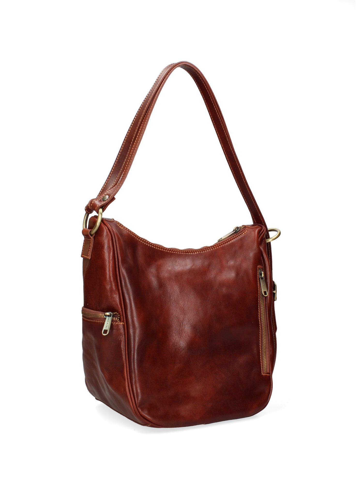 Shoulder Bag I Fratelli Women Genuine leather -Cognac Marrone