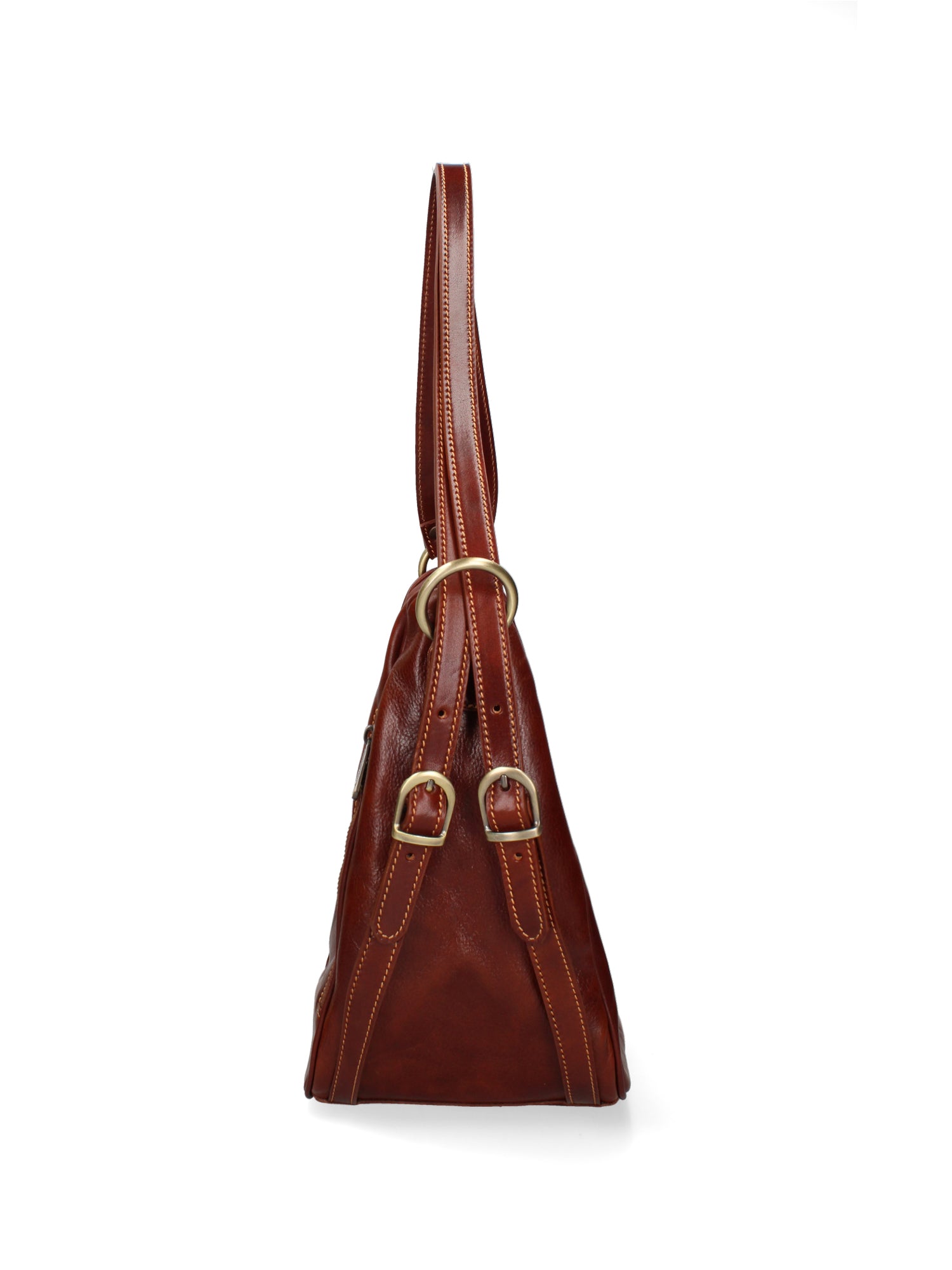 Shoulder Bag I Fratelli Women Genuine leather -Cognac Marrone