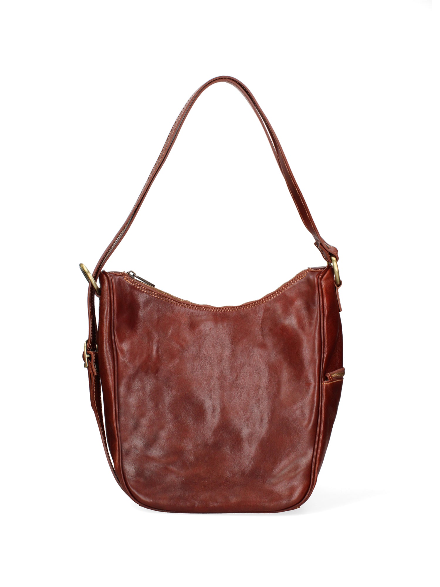 Shoulder Bag I Fratelli Women Genuine leather -Cognac Marrone