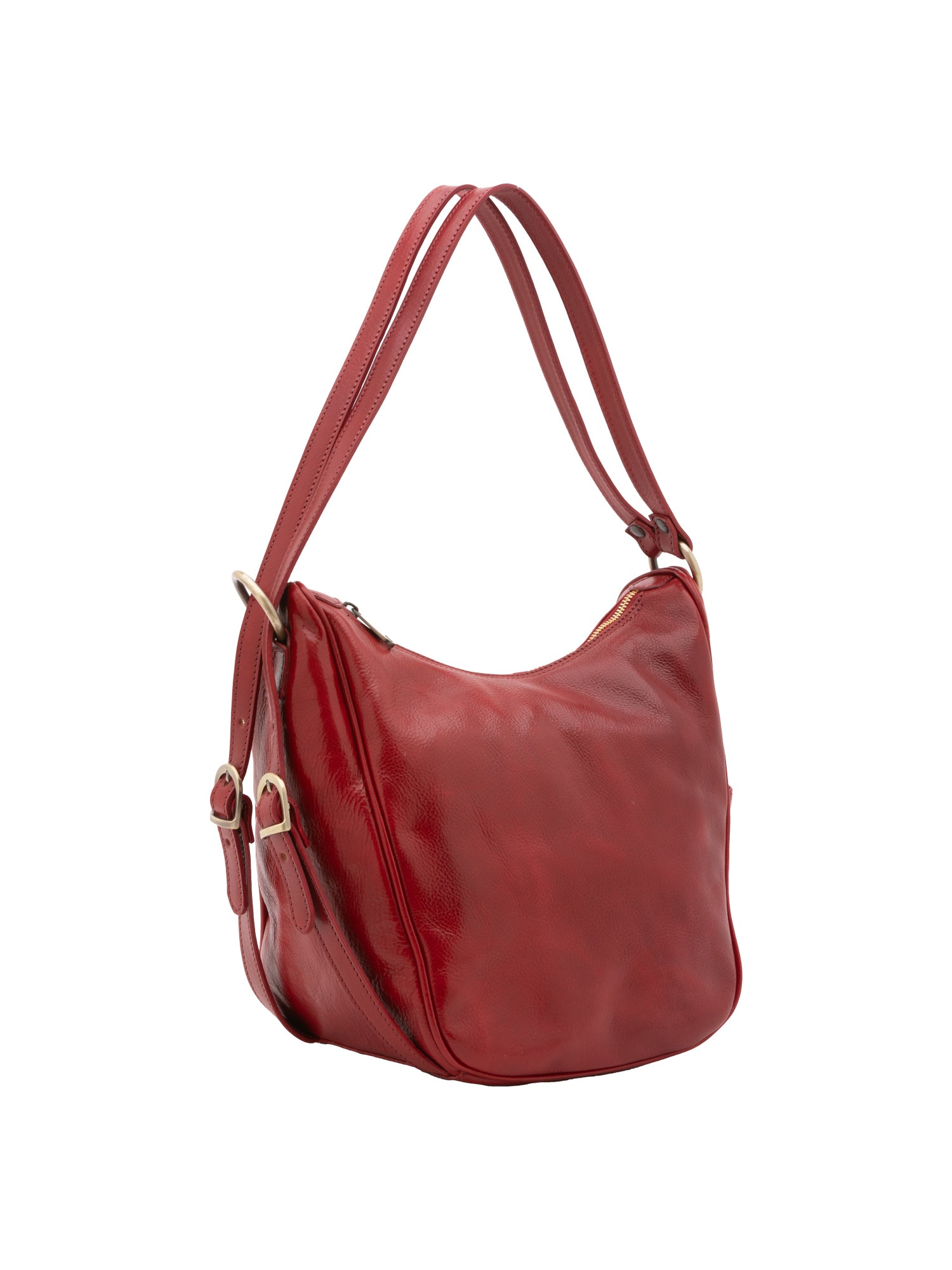 Shoulder Bag I Fratelli Women Genuine leather -Cognac Rosso