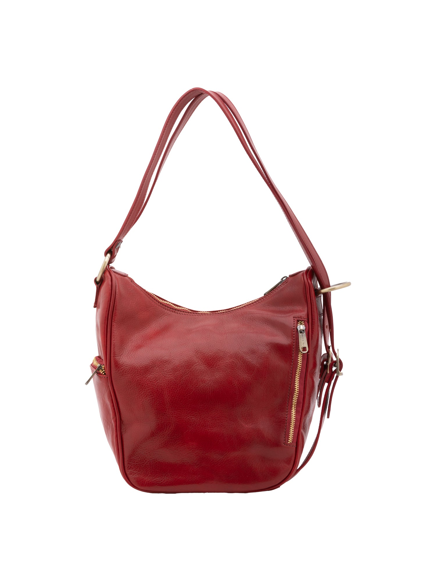 Shoulder Bag I Fratelli Women Genuine leather -Cognac Rosso
