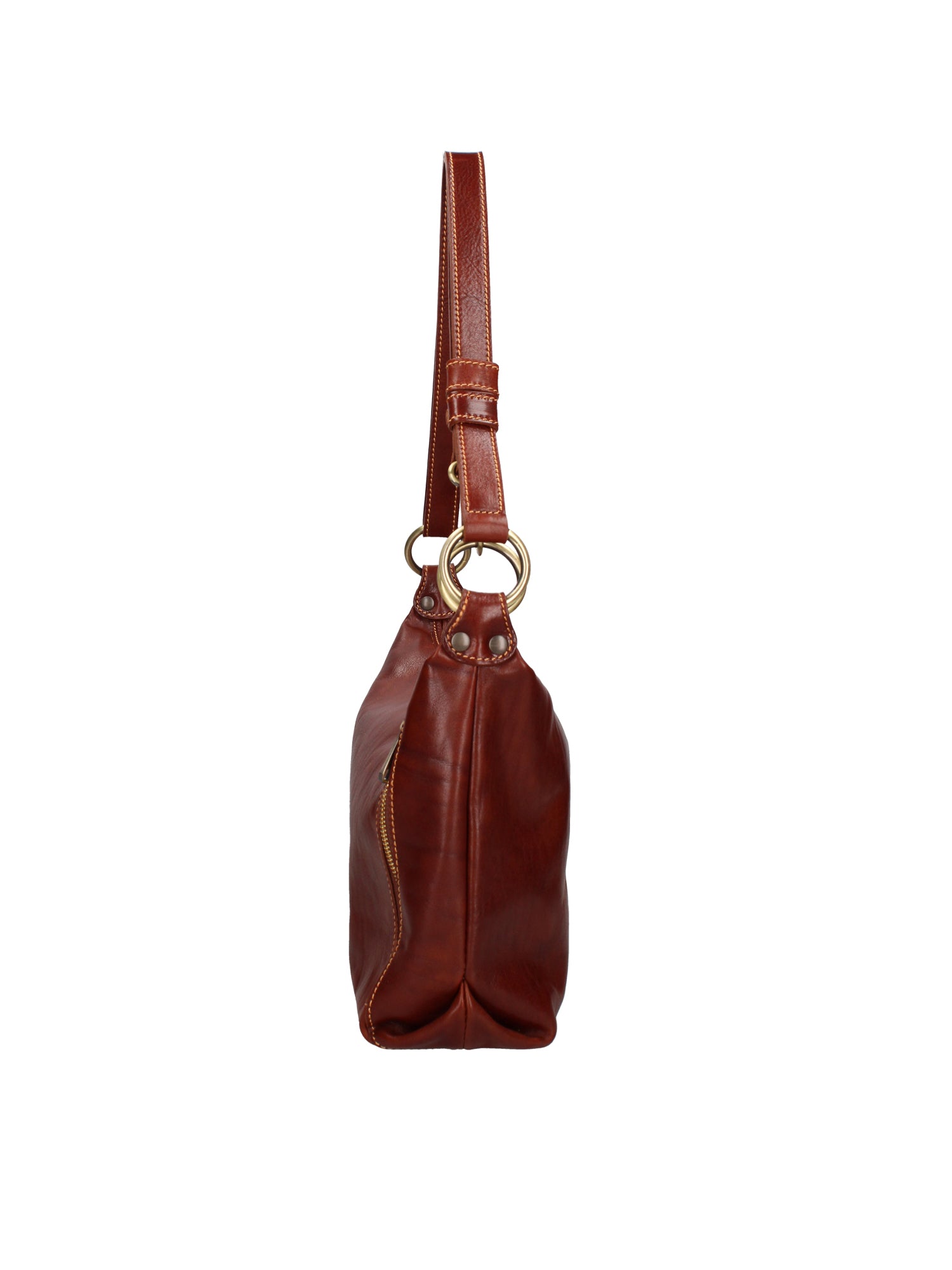 Shoulder Bag I Fratelli Women Genuine leather -Cognac Marrone