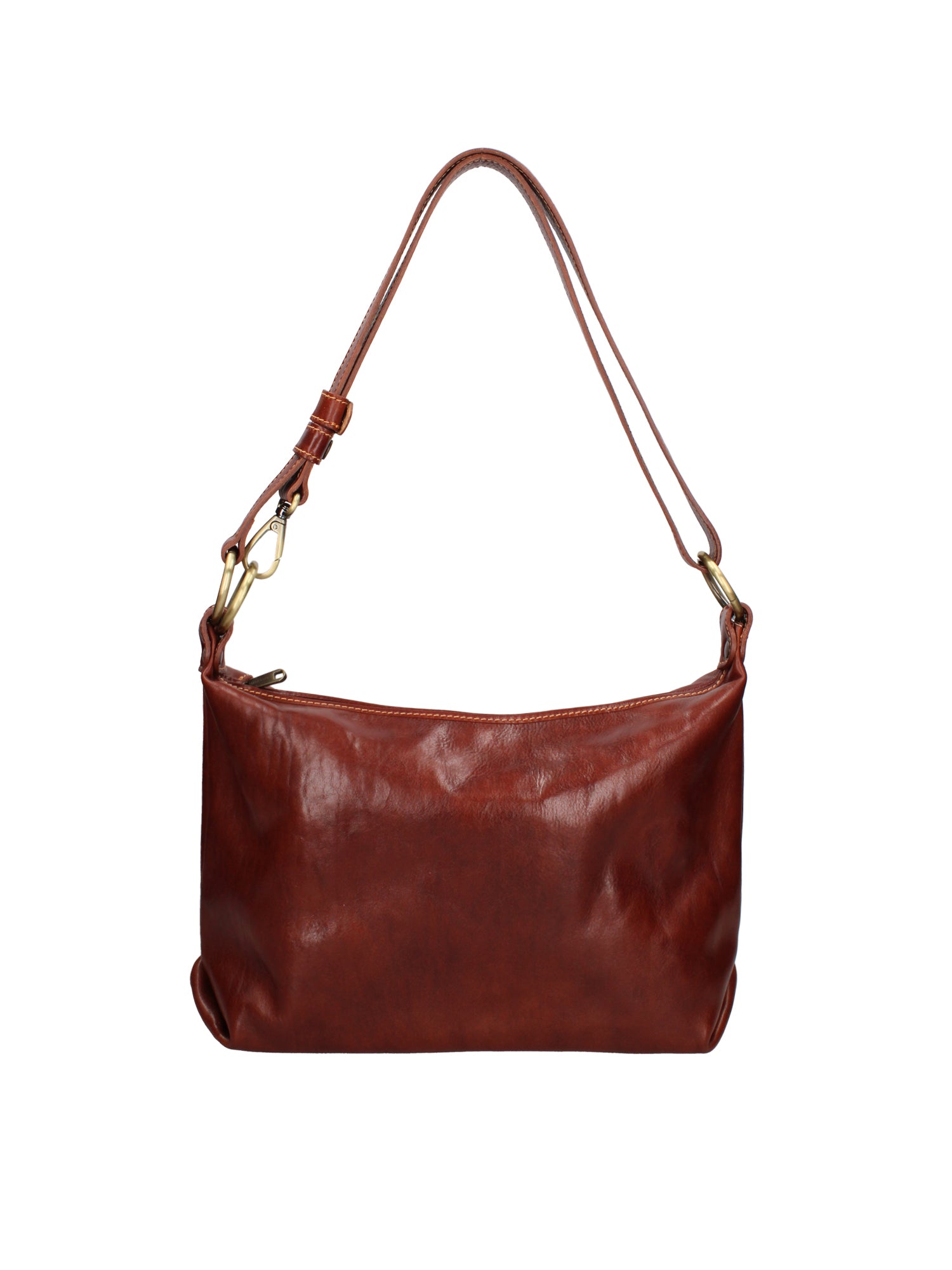 Shoulder Bag I Fratelli Women Genuine leather -Cognac Marrone