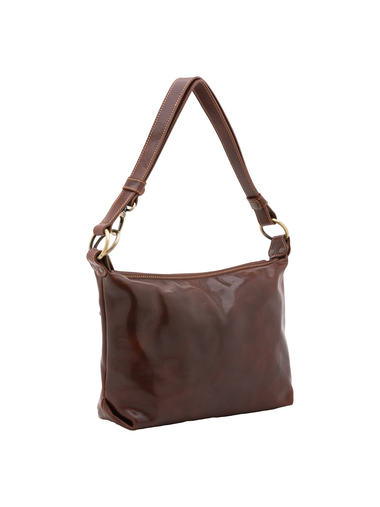 Shoulder Bag I Fratelli Women Genuine leather -Cognac Testa di moro