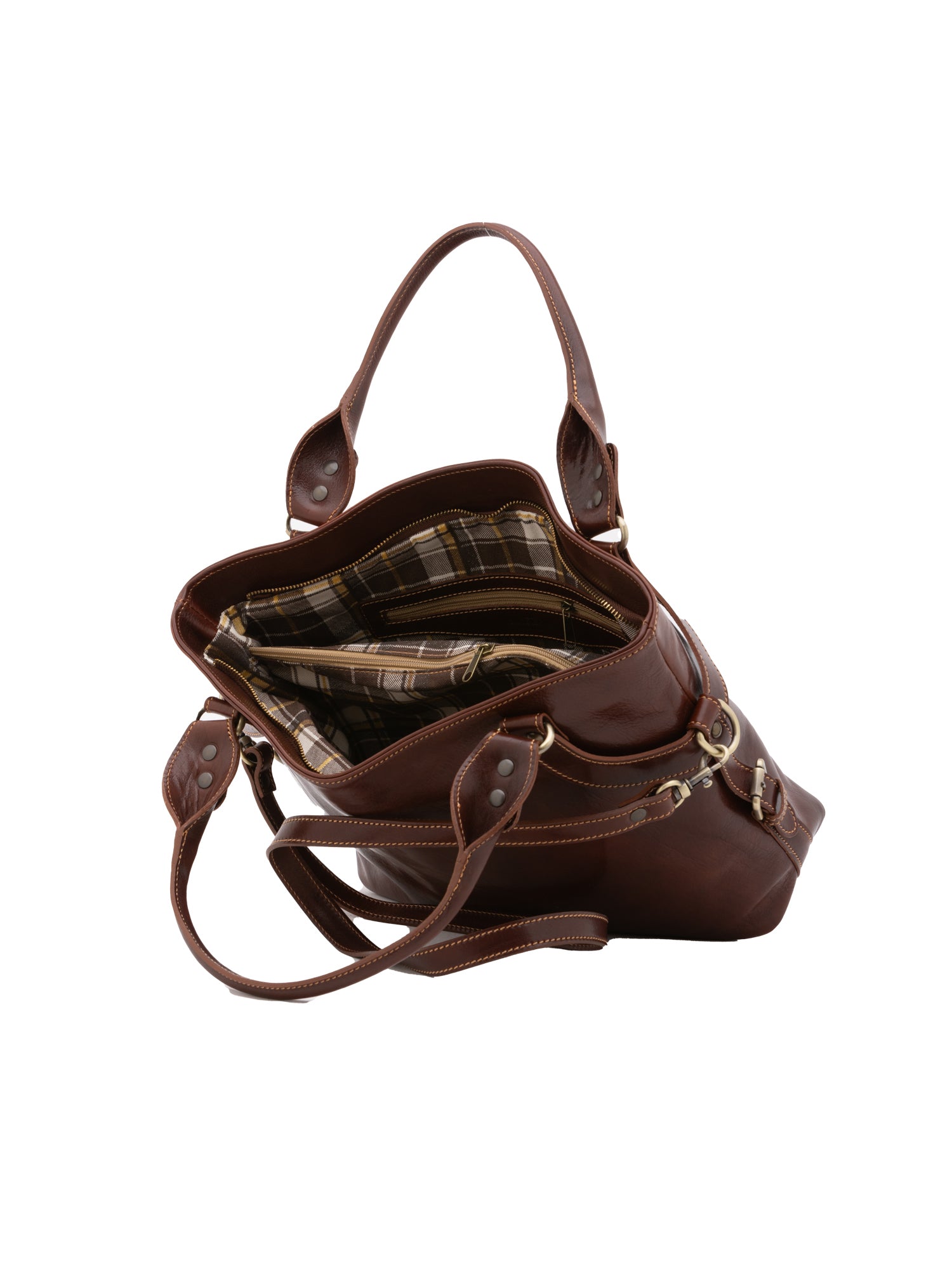 Handbag I Fratelli Women Genuine leather -Rosso Marrone