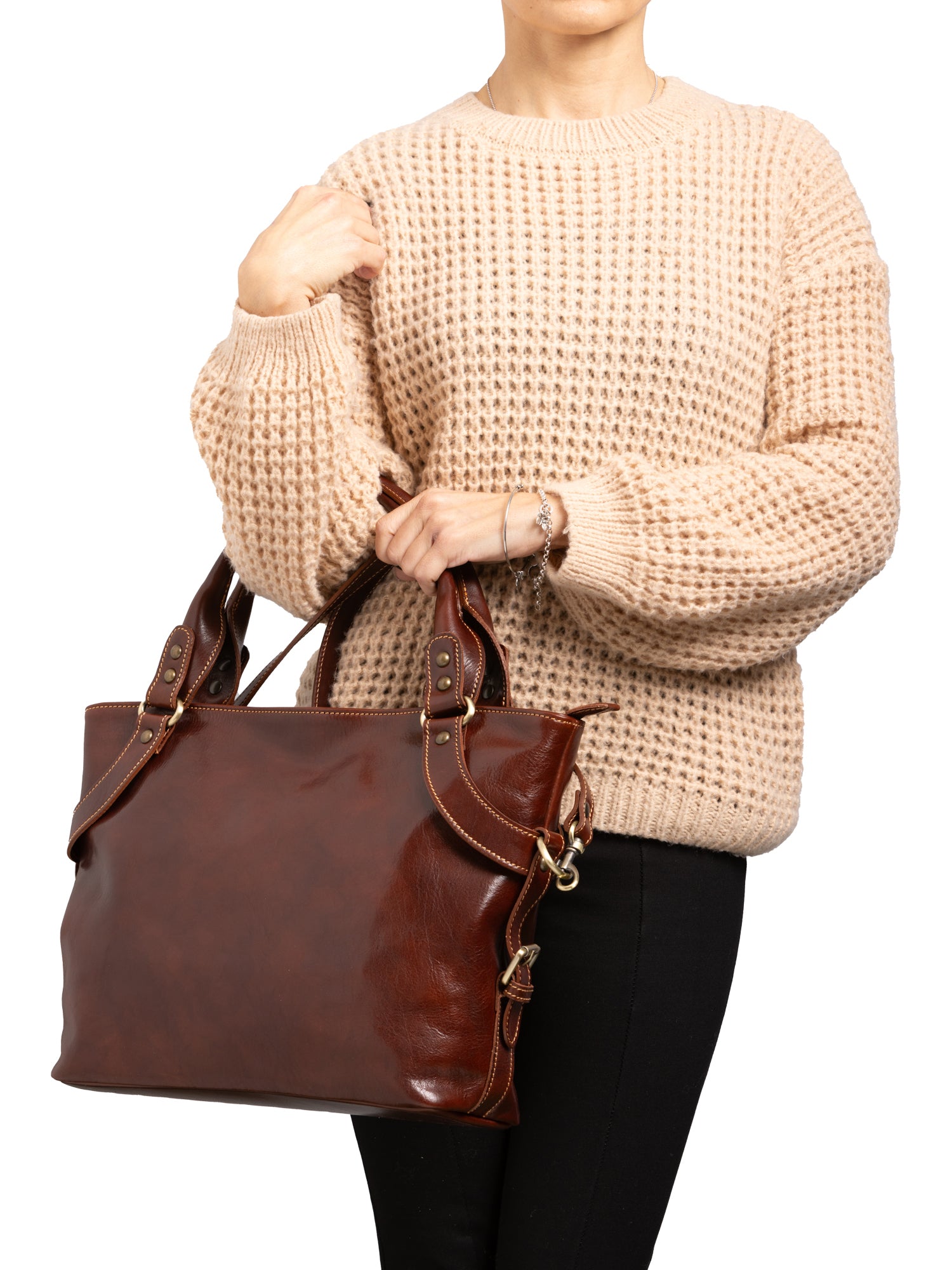 Handbag I Fratelli Women Genuine leather -Rosso Marrone