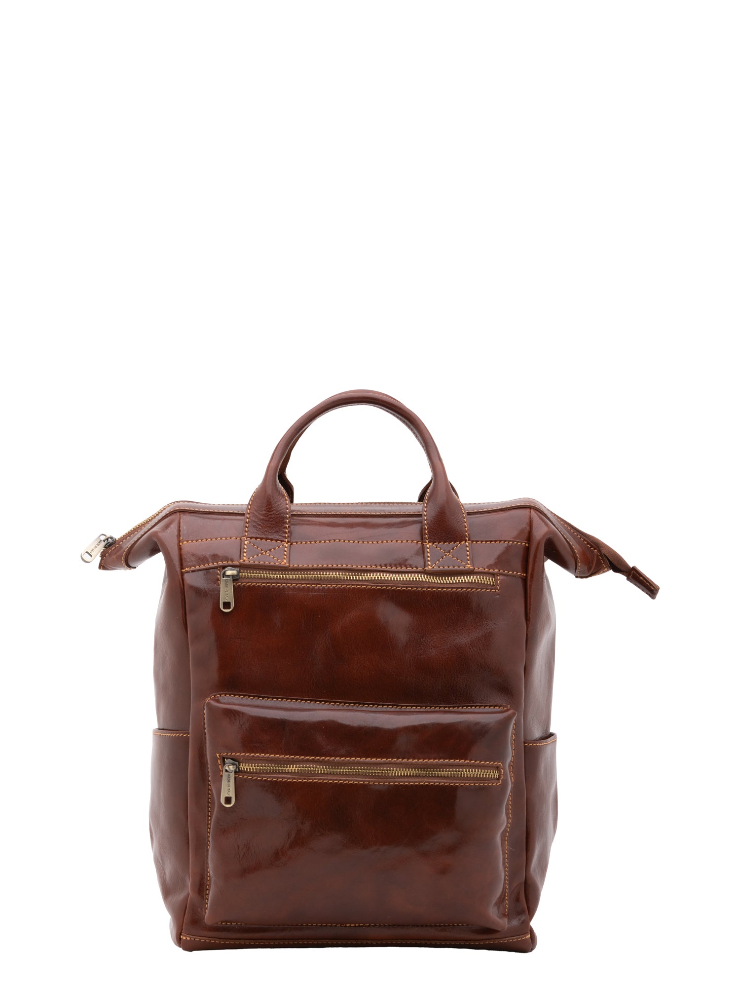 Crossbody bag I Fratelli Men Genuine leather -Cognac Marrone