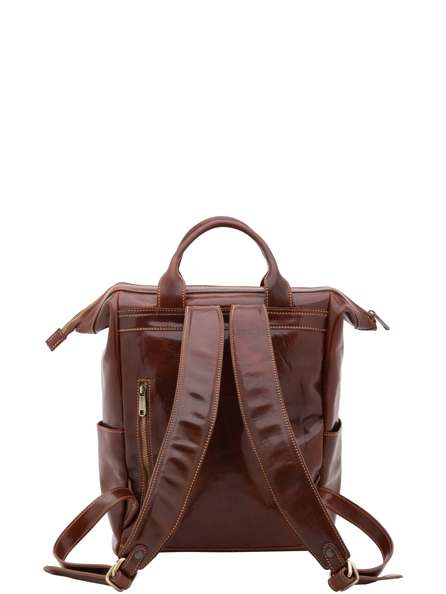 Crossbody bag I Fratelli Men Genuine leather -Cognac Marrone
