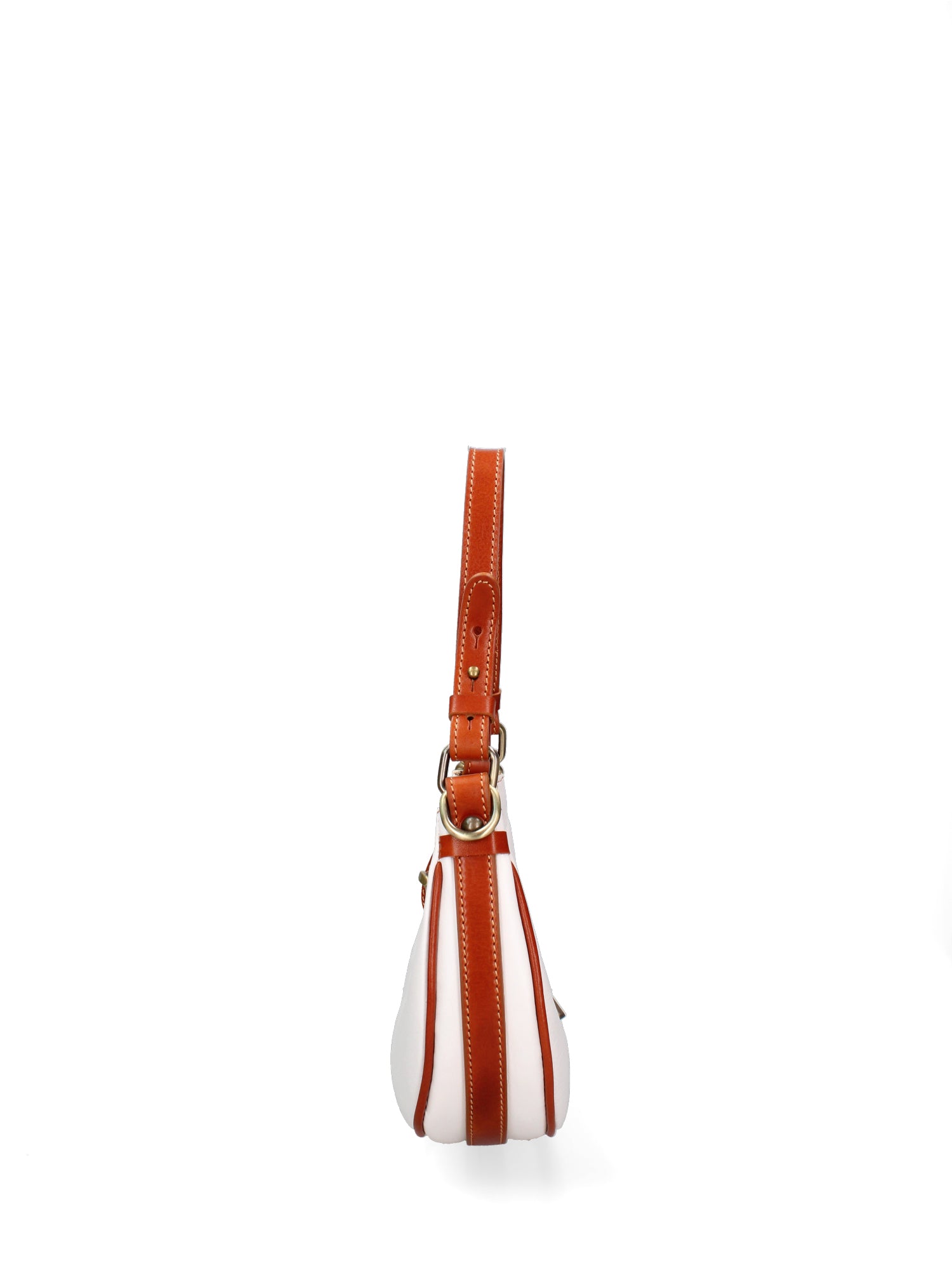 Shoulder Bag I Fratelli Women Genuine leather -Cognac Bianco