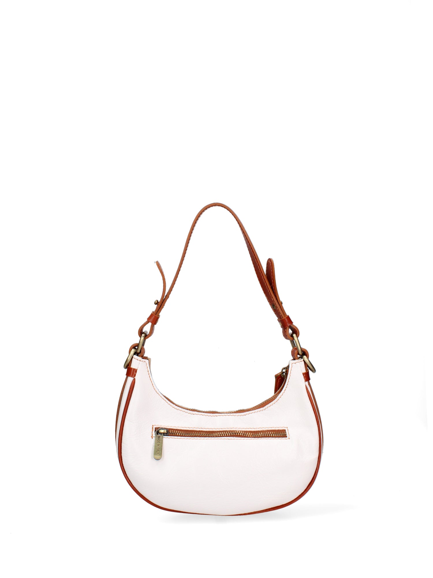 Shoulder Bag I Fratelli Women Genuine leather -Cognac Bianco