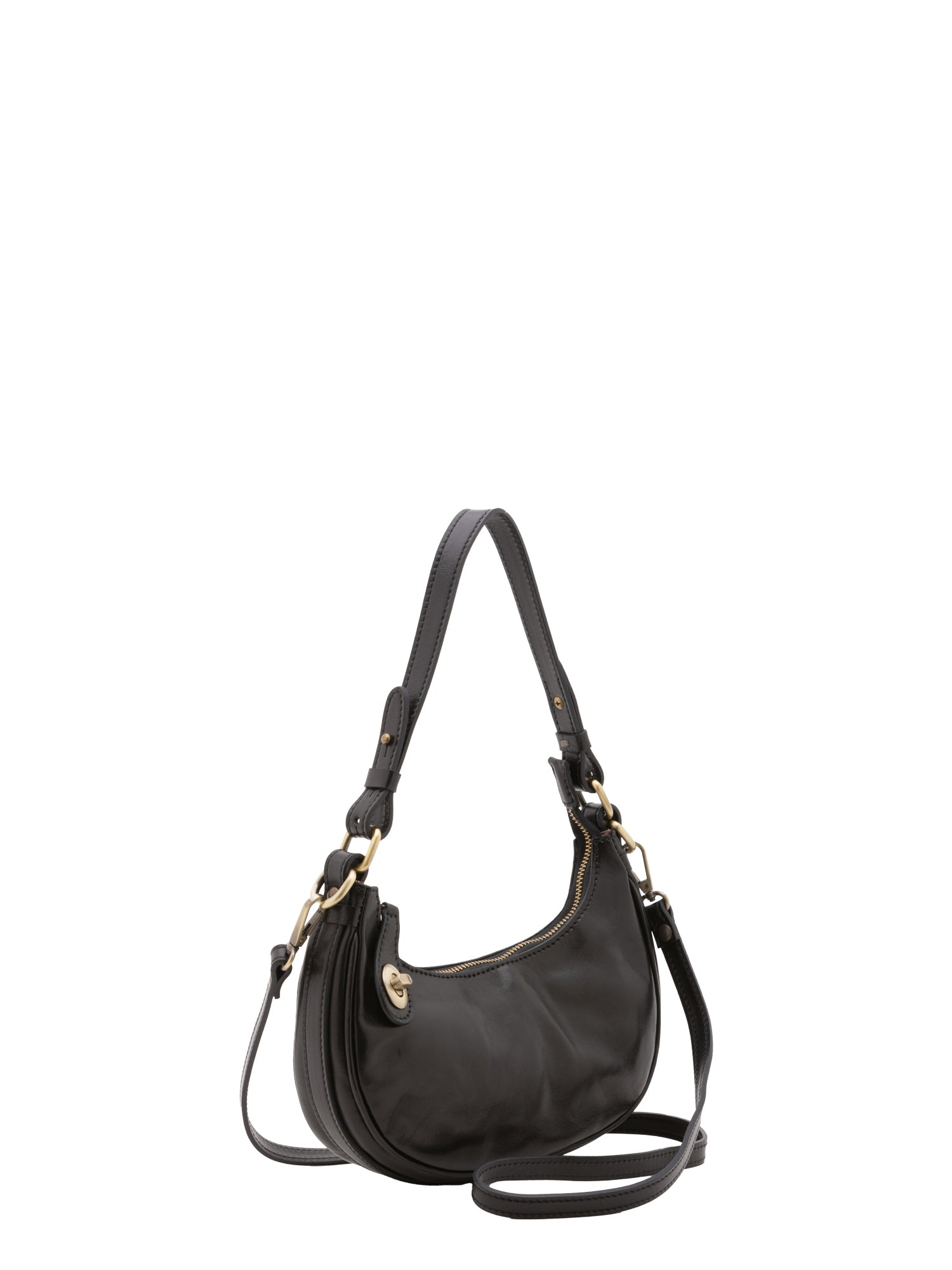 Shoulder Bag I Fratelli Women Genuine leather -Cognac Nero