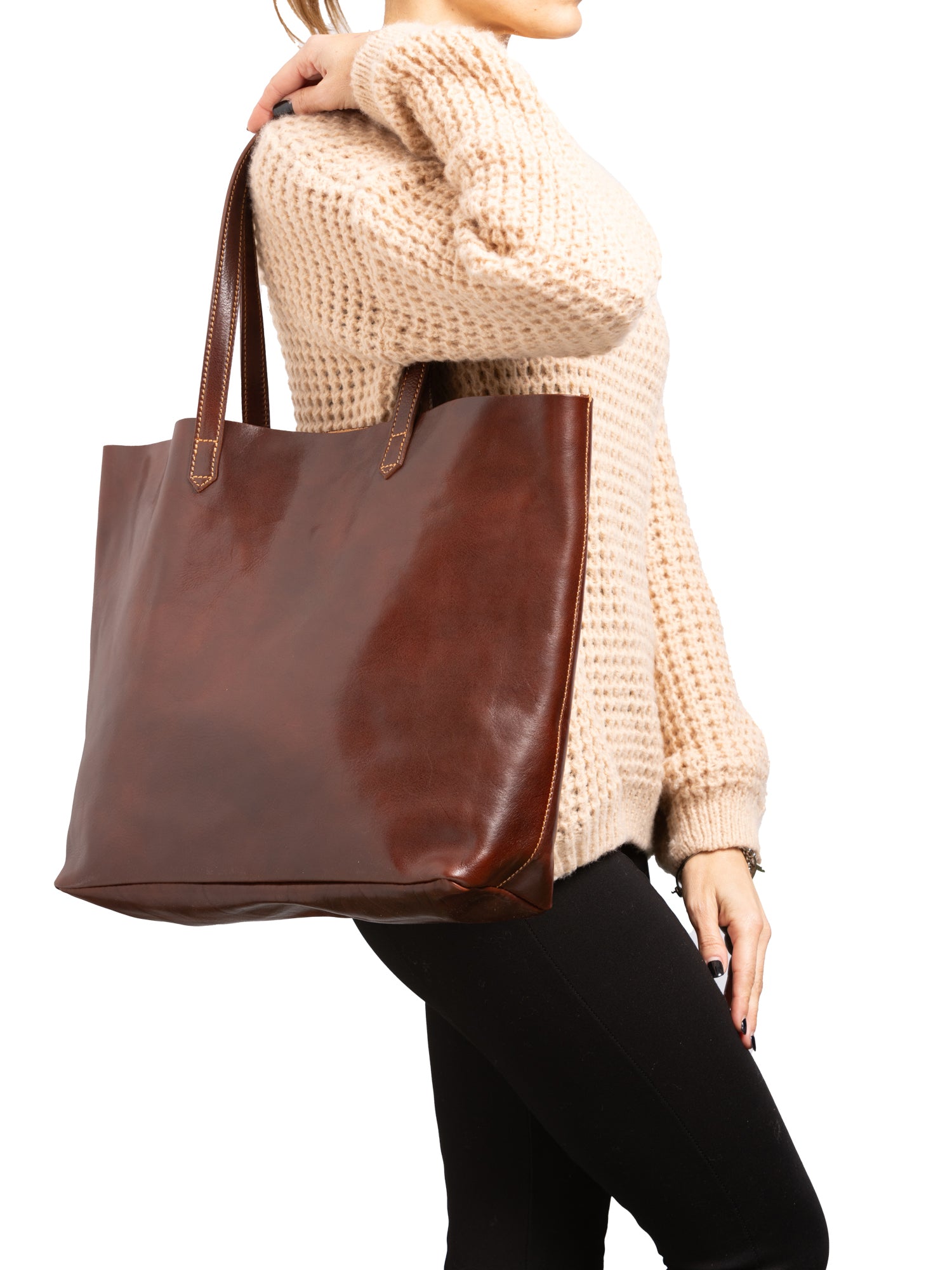 Shoulder Bag I Fratelli Women Genuine leather -Marrone Marrone
