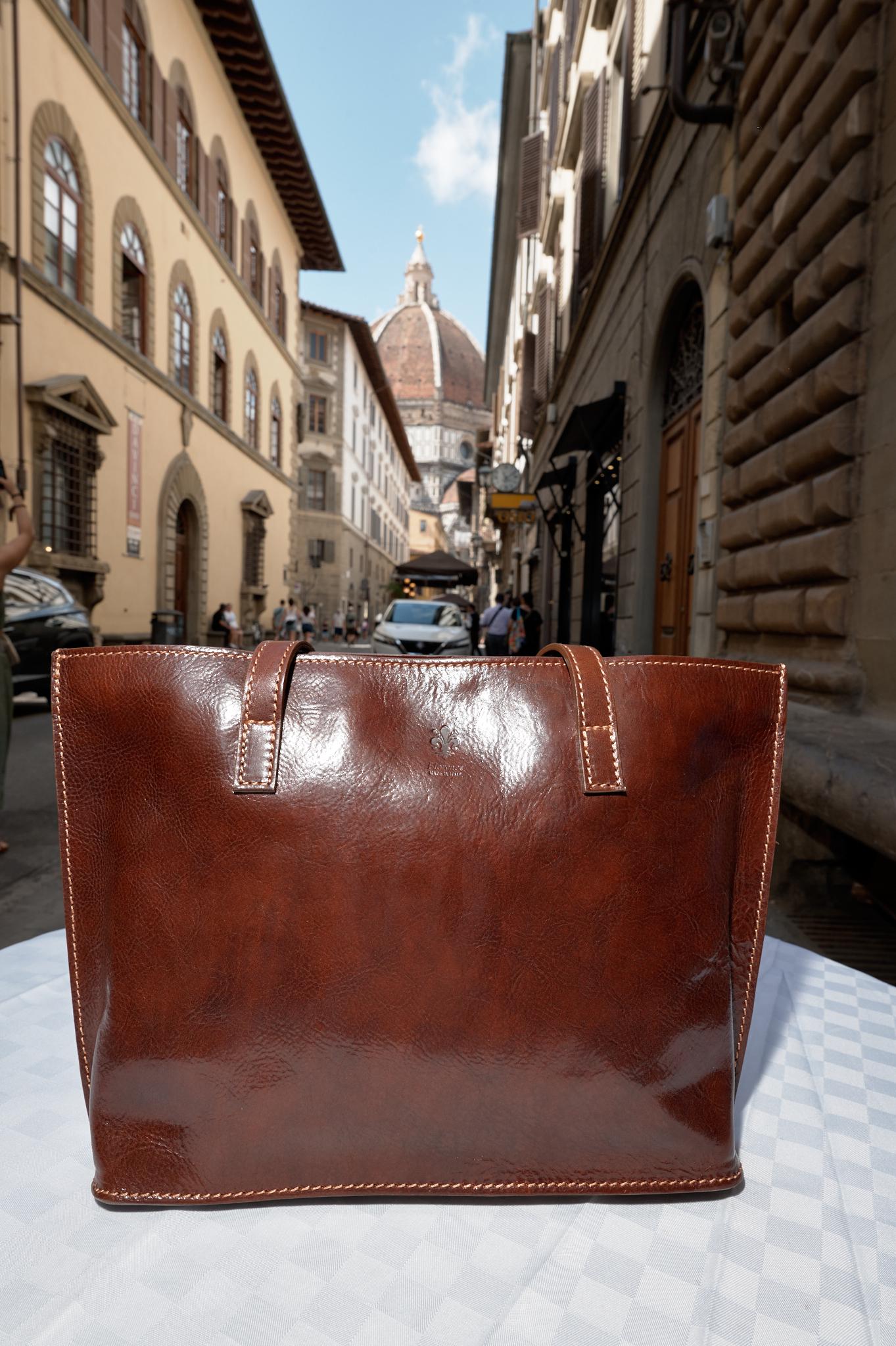 Italian Handmade Brown Leather Tote Bag , Elegant and Spacious Designer Bag from Florence , Classic Everyday Handbag by ChicMilano