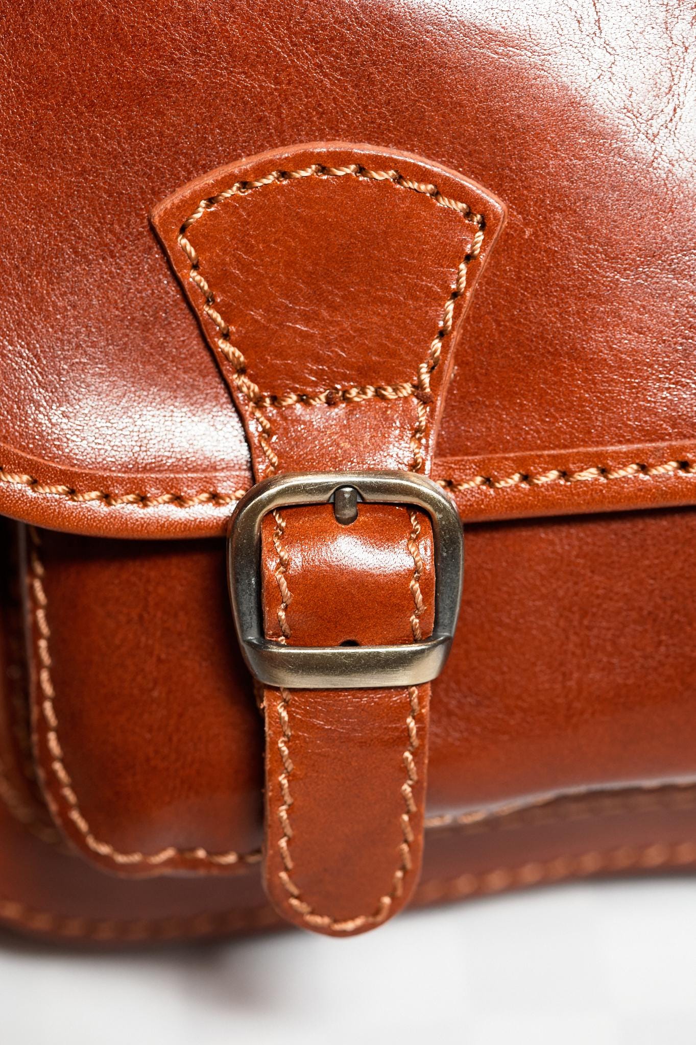 Vintage Brown Leather Doctor Bag , Handmade Italian Leather Satchel from Florence