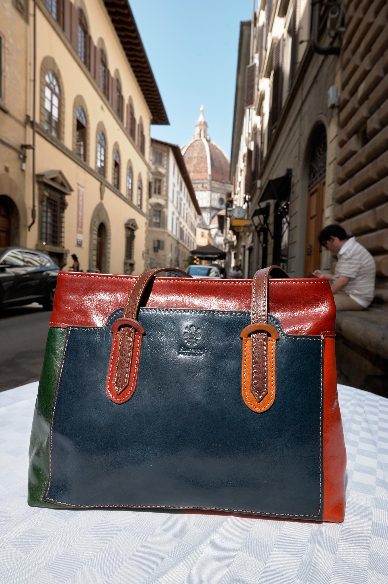 Italian Handmade Multicolor Leather Handbag , Bold and Stylish Designer Bag from Florence , Unique Fashion Accessory by ChicMilano