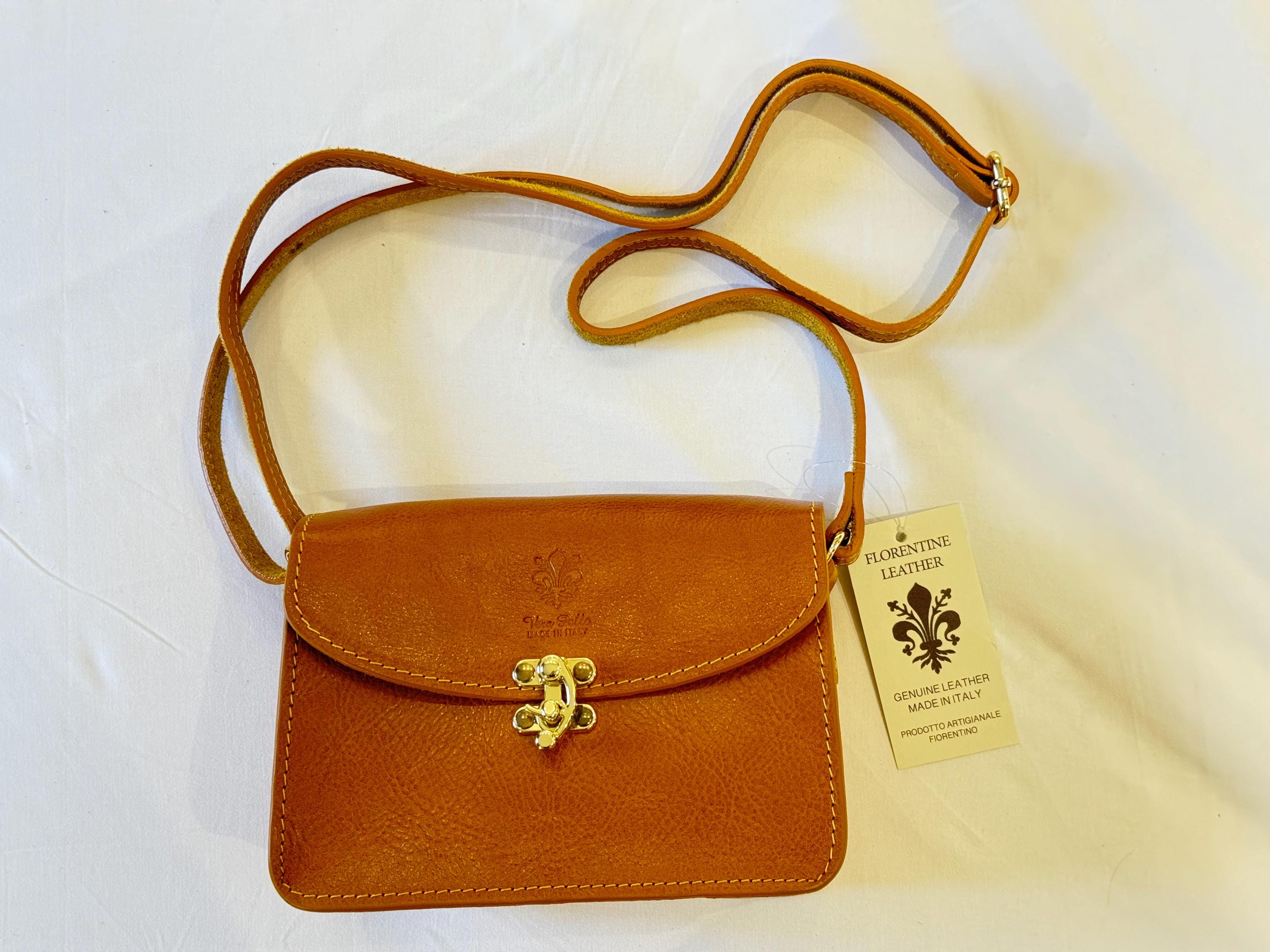 Handcrafted Italian Leather Crossbody Bag | Genuine Leather Tan Purse