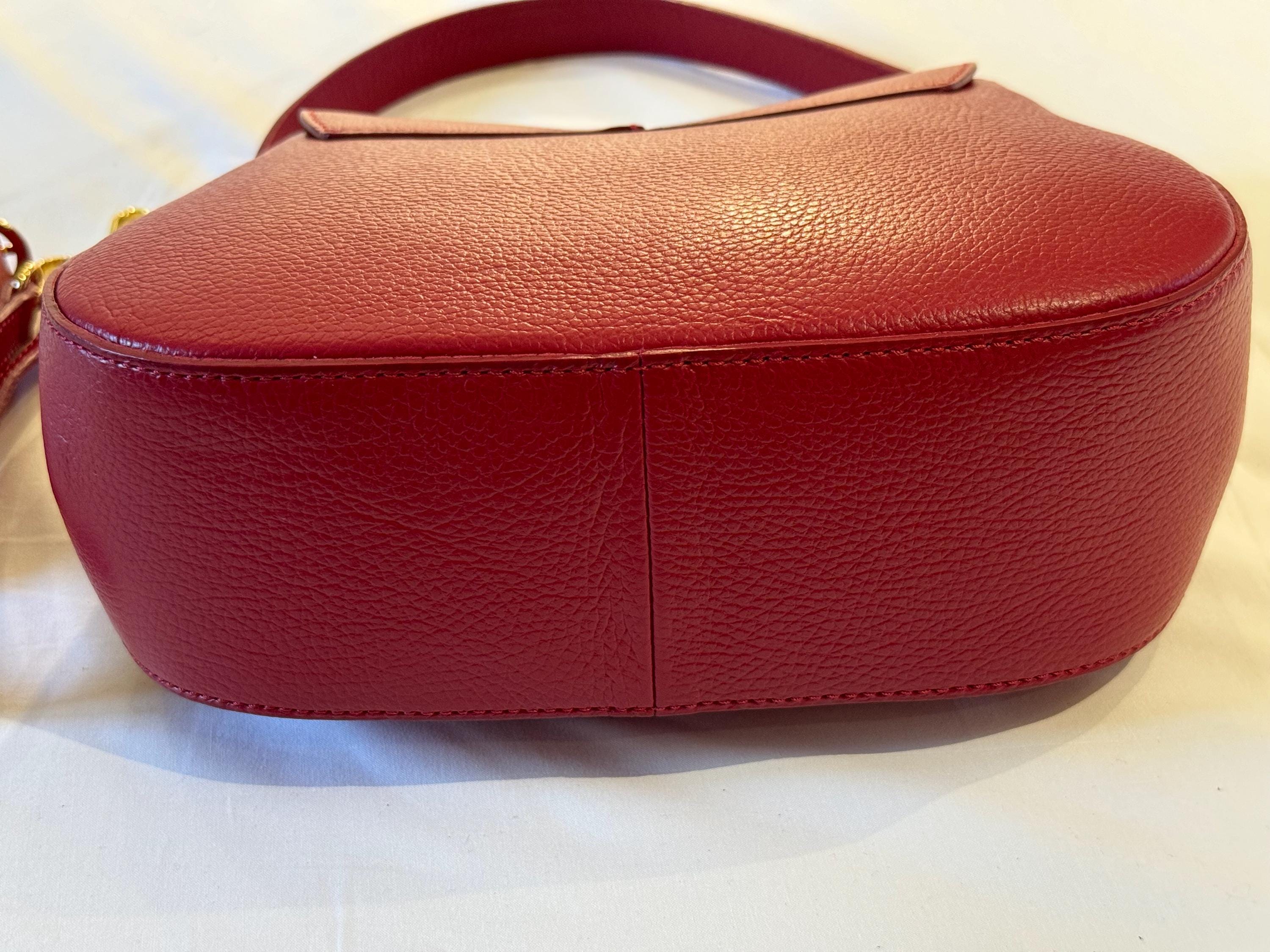 Elegant Italian Leather Crossbody Bag | Genuine Florentine Red Shoulder Bag for Women