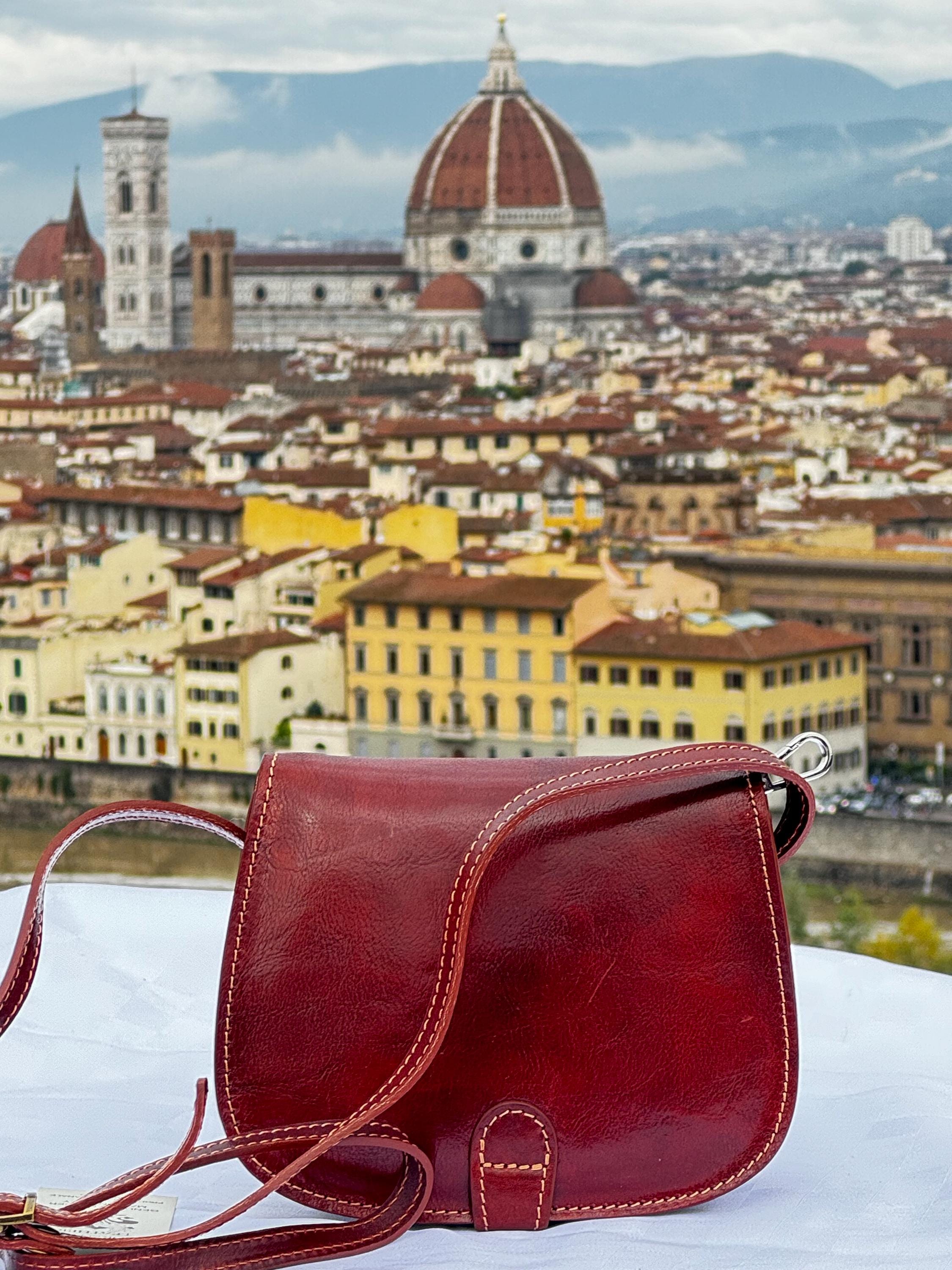 Handcrafted Italian Brown Leather Crossbody Bag | Genuine Florentine Style