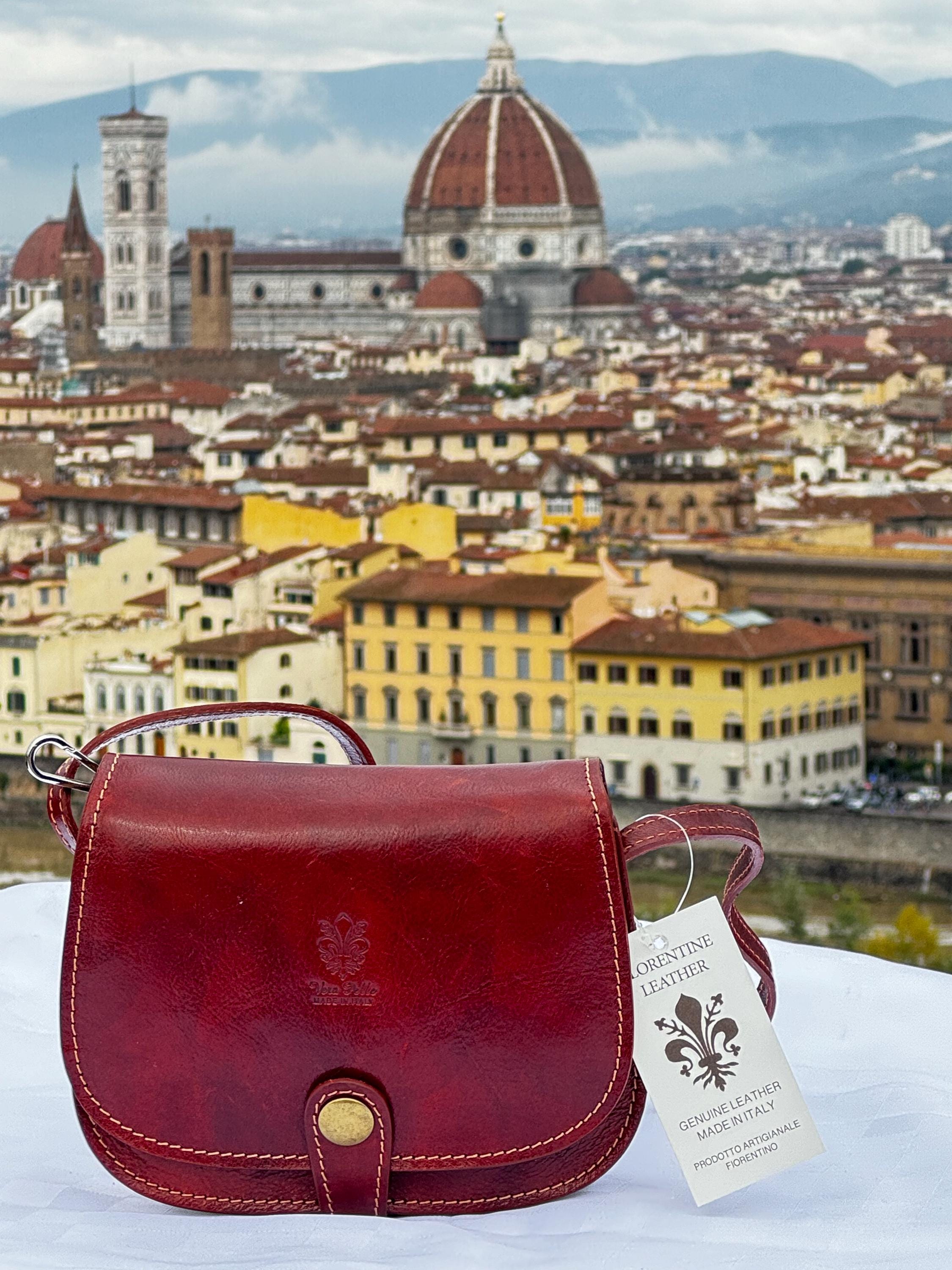 Handcrafted Italian Brown Leather Crossbody Bag | Genuine Florentine Style