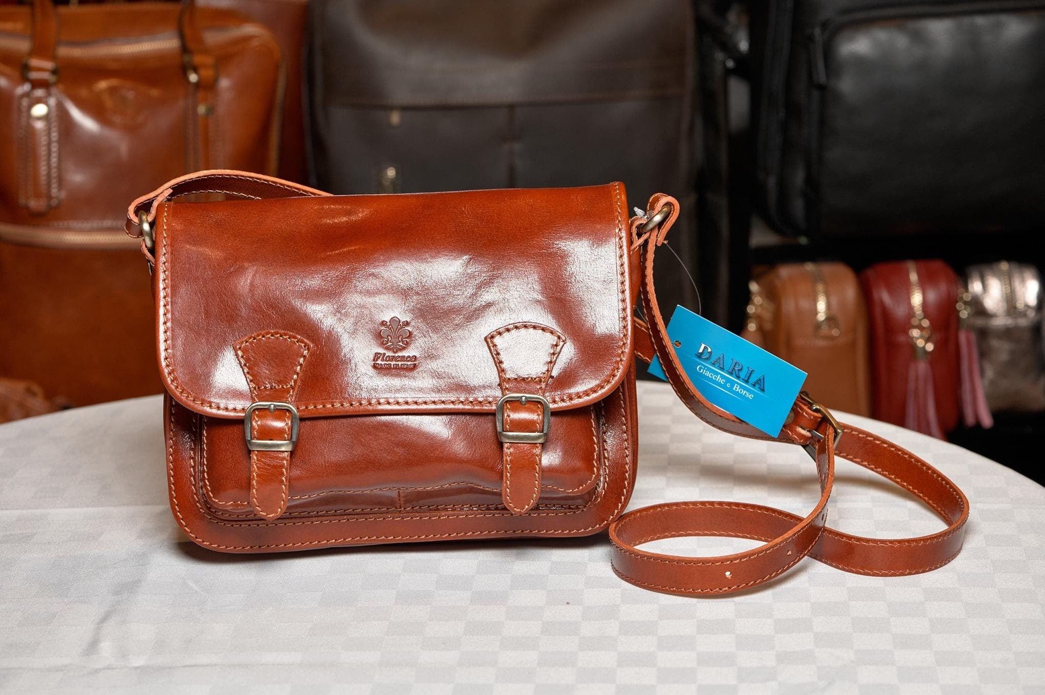 Vintage Brown Leather Doctor Bag , Handmade Italian Leather Satchel from Florence