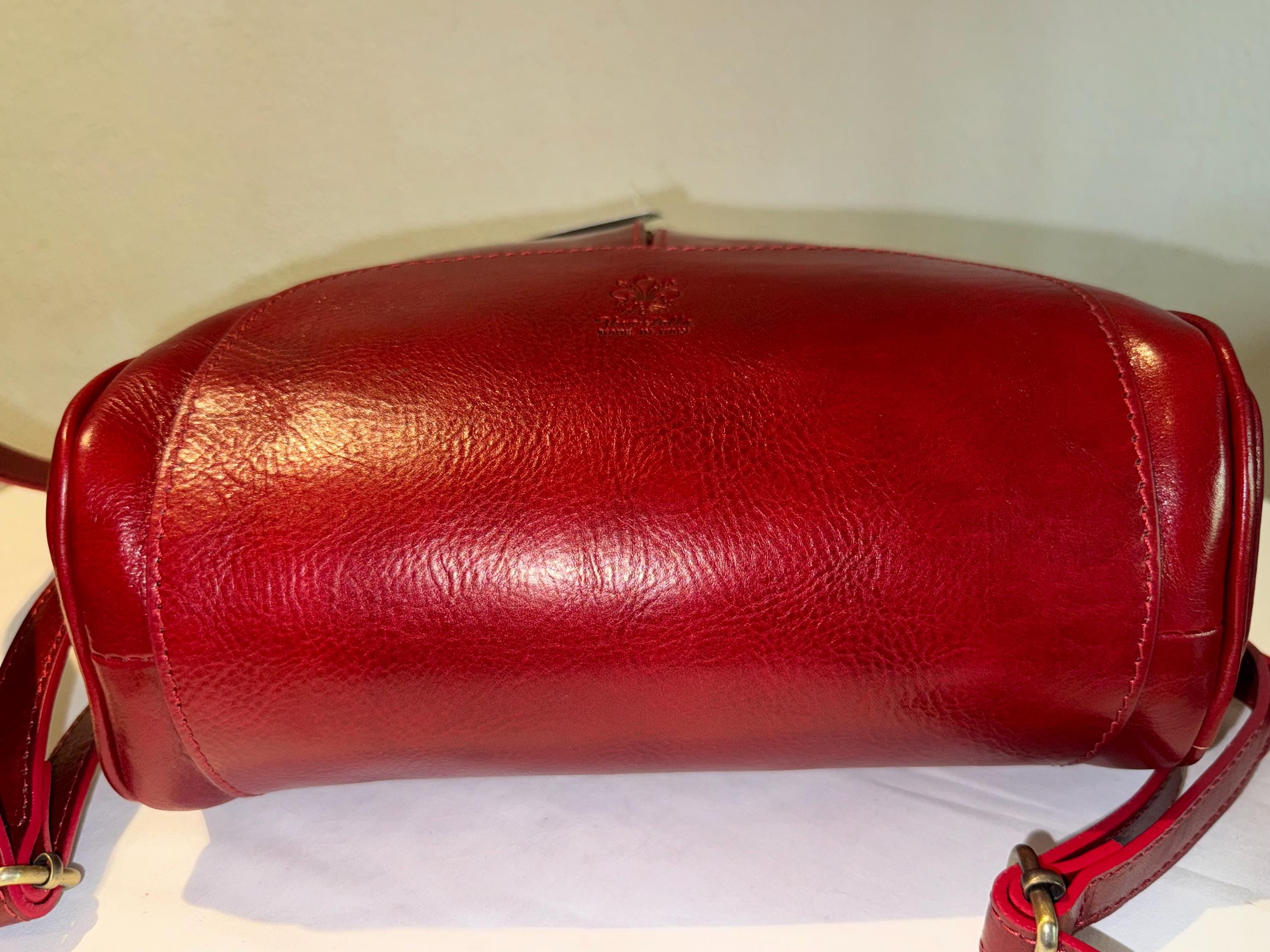 Italian Handmade Leather Backpack for Women | Elegant Red Leather Bag from Florence | Made in Italy | Stylish CHICMILANO Design