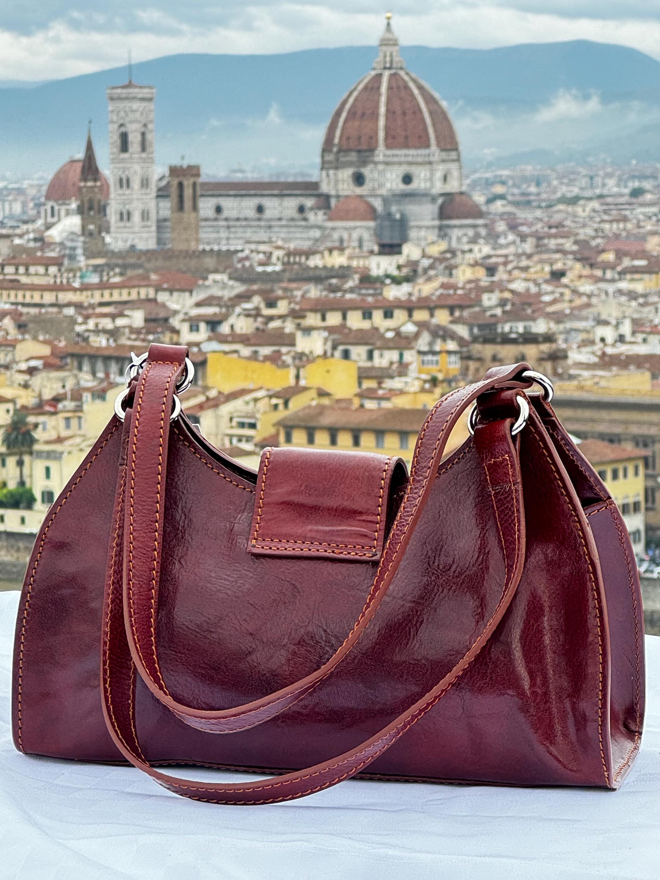 Italian Handmade Leather Shoulder Bag for Women | Elegant Florentine Cross Body Bag