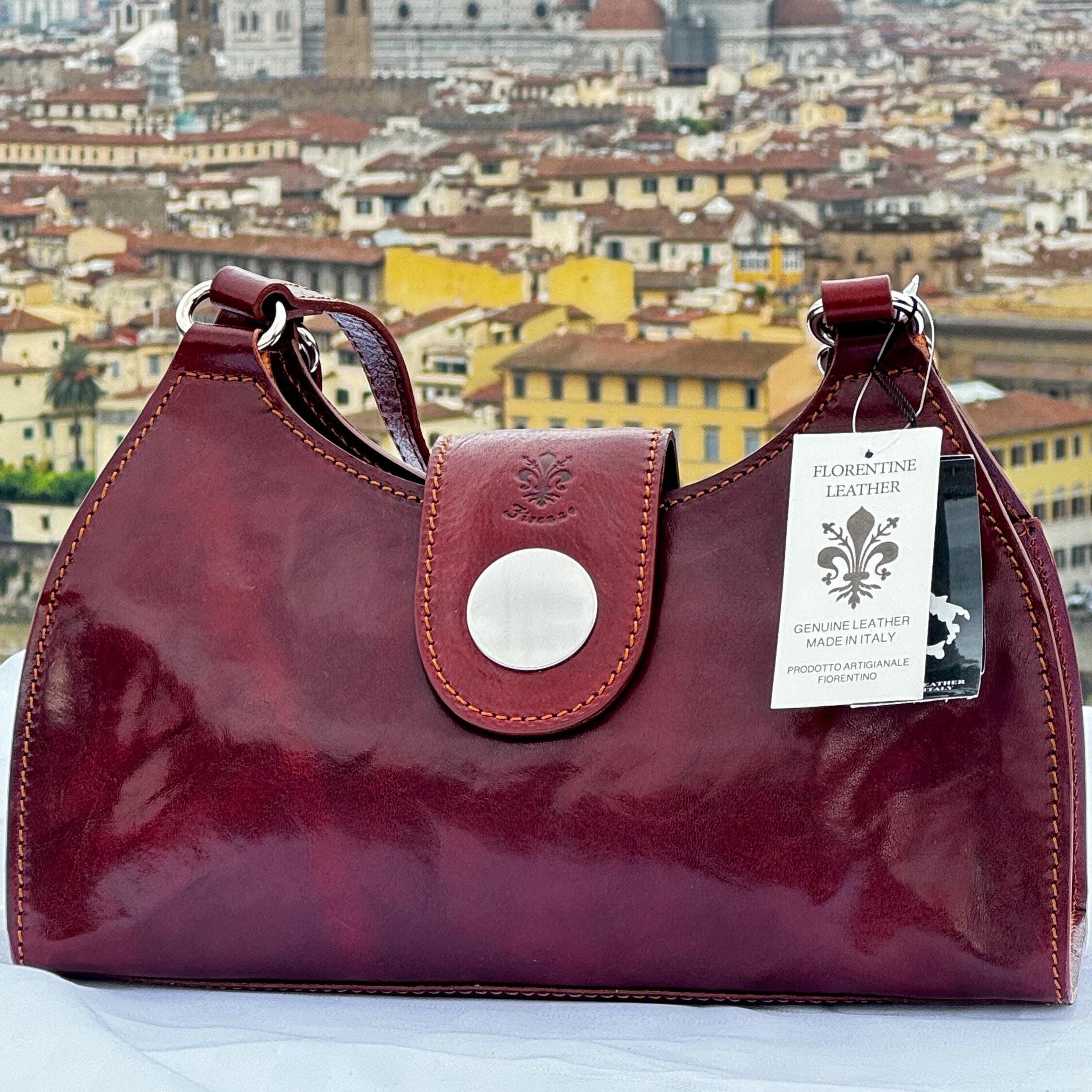 Italian Handmade Leather Shoulder Bag for Women | Elegant Florentine Cross Body Bag