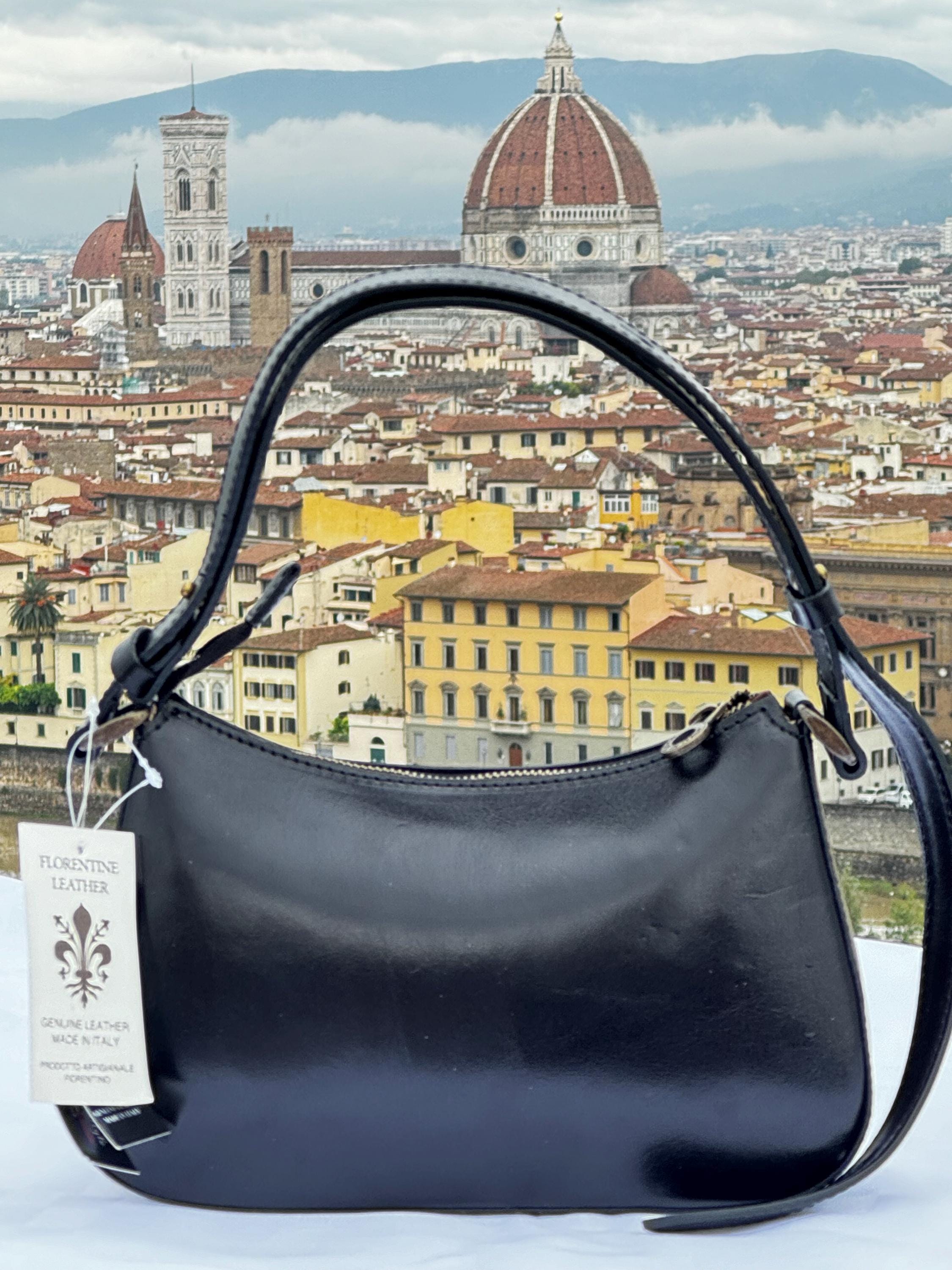 Italian Handmade Leather Black Shoulder Bag