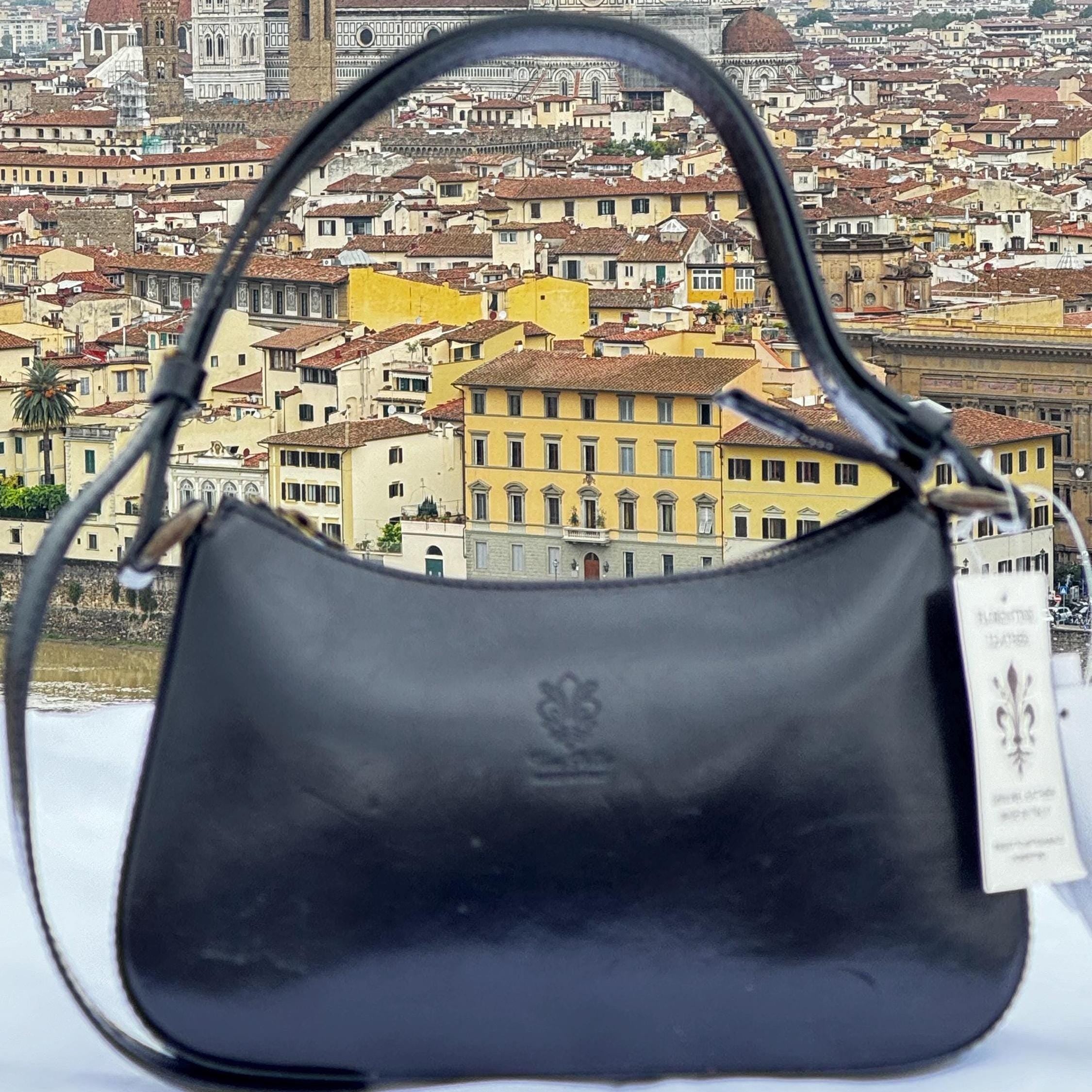 Italian Handmade Leather Black Shoulder Bag