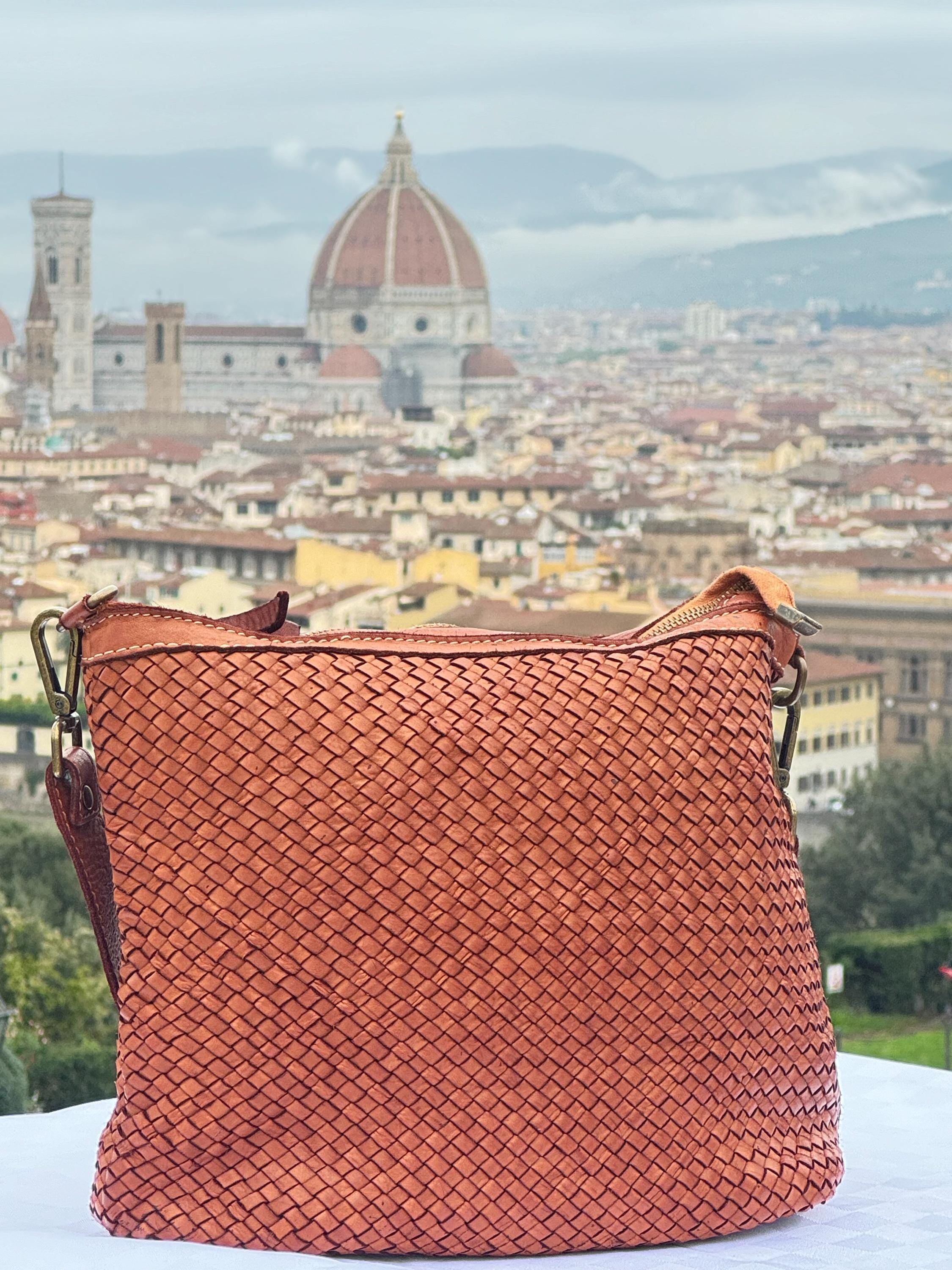 Italian Handmade Bags for Women | Elegant Woven Leather Tote from Florence | Brown Bag | Made in Italy