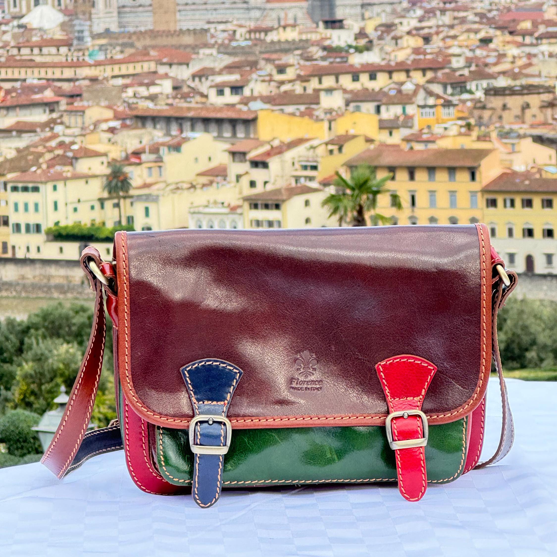 Women's Italian Leather Multicolor Doctor, Travel, Laptop & Crossbody Bag - Vibrant Patchwork Design