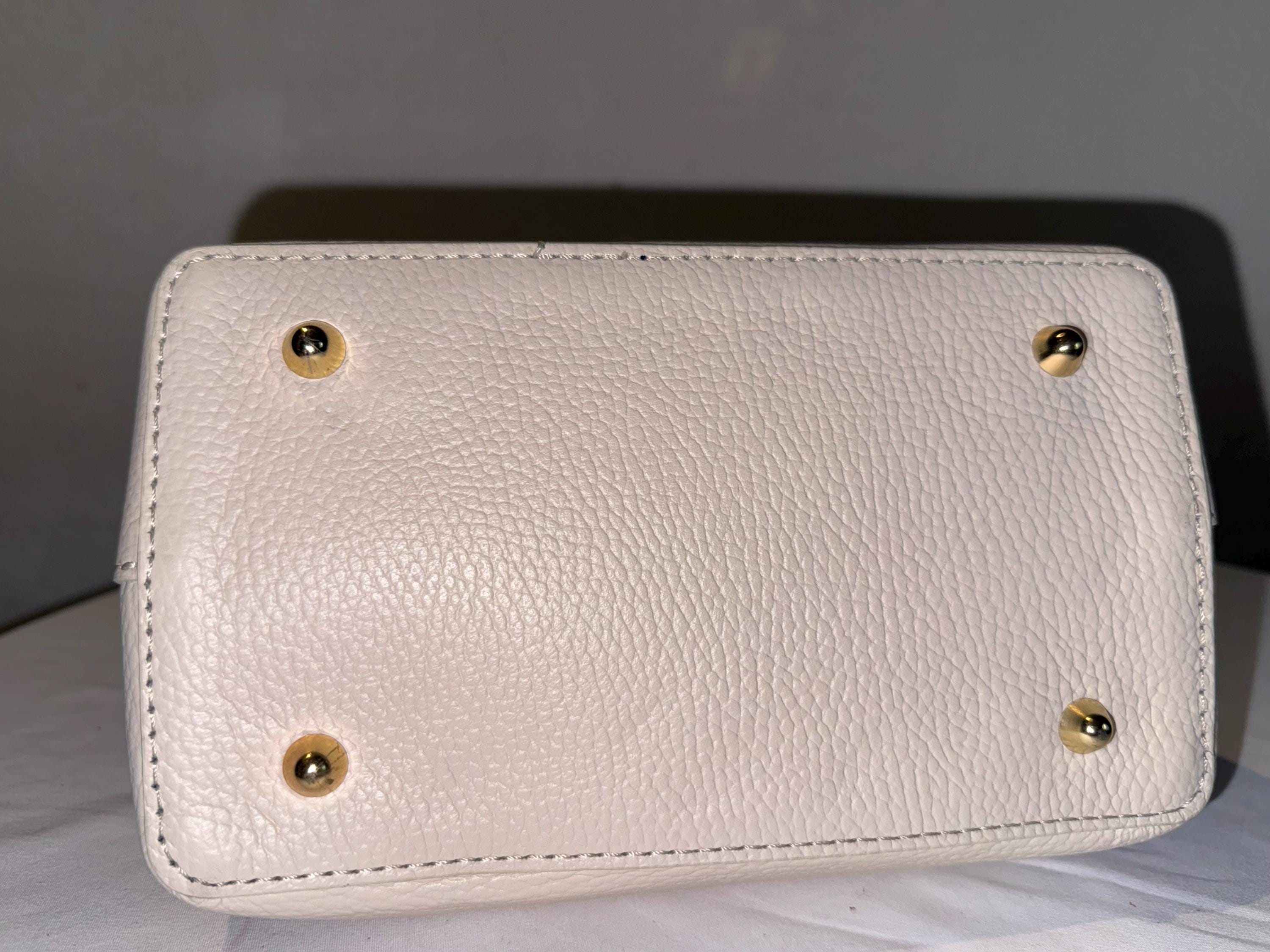 Italian Handmade Leather Bags for Women | Elegant Ivory Top Handle Bag | Made in Florence, Italy