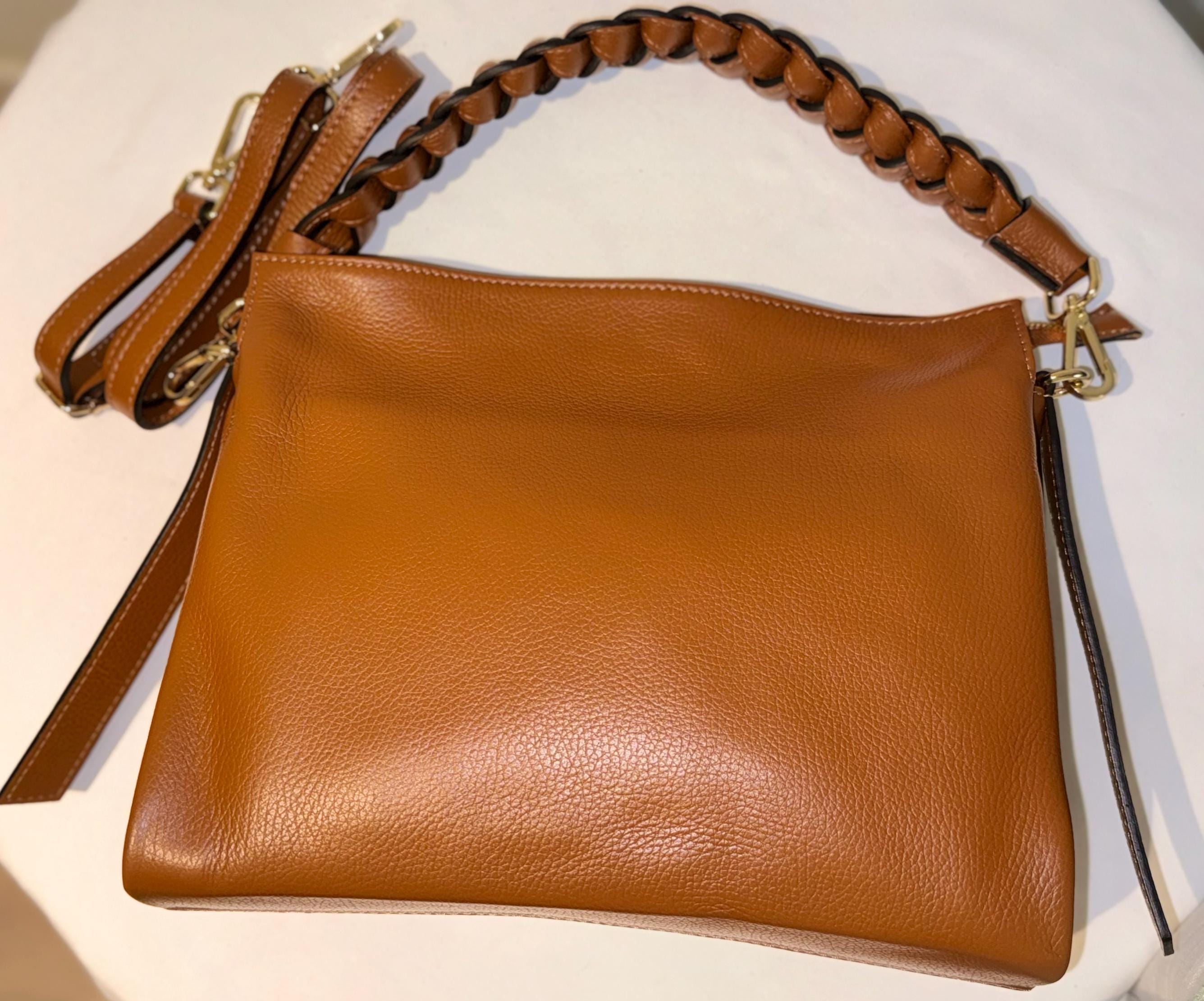 Italian Handmade Leather Bags for Women | Elegant Caramel Shoulder Bag | Tote Bag Made in Florence, Italy