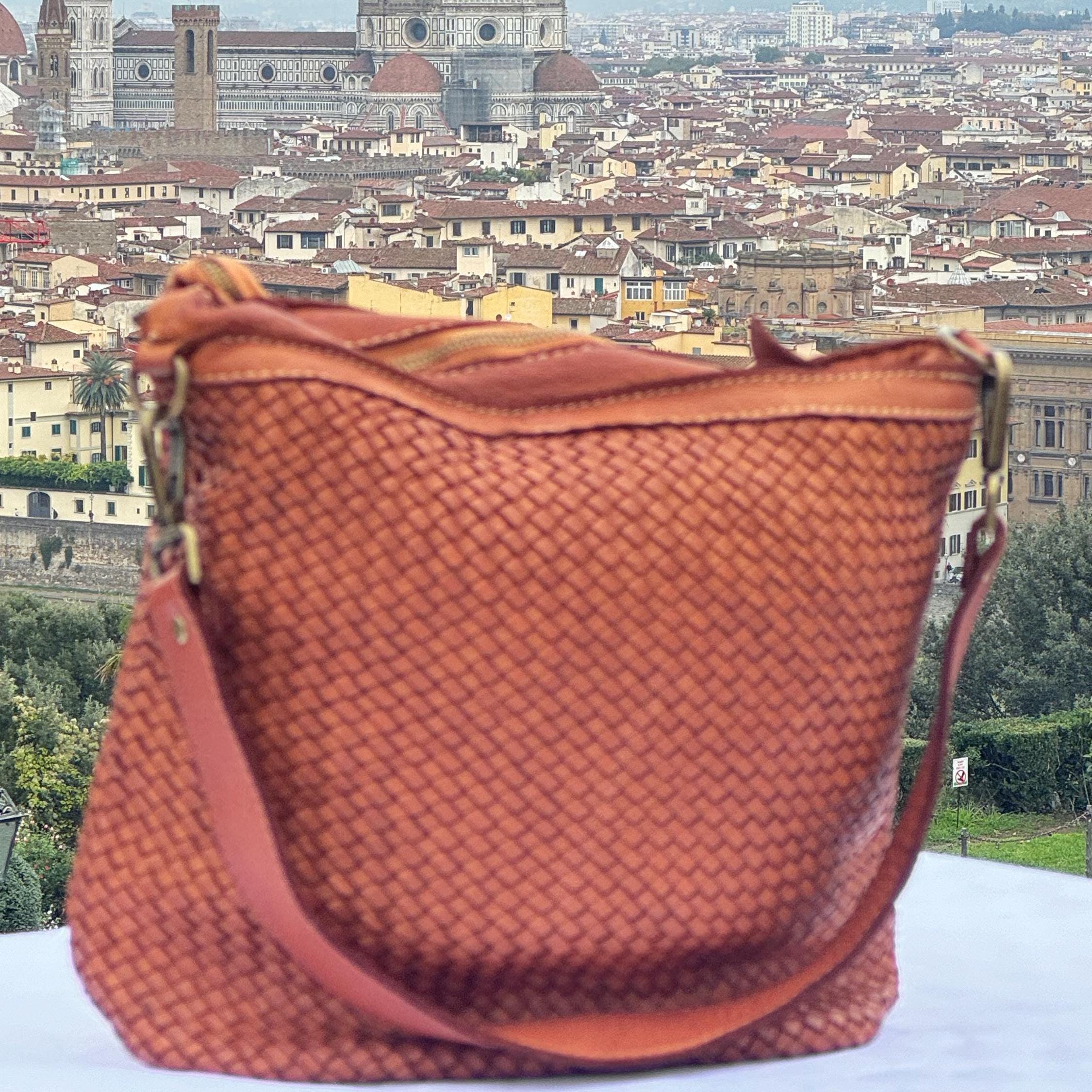 Italian Handmade Bags for Women | Elegant Woven Leather Tote from Florence | Brown Bag | Made in Italy