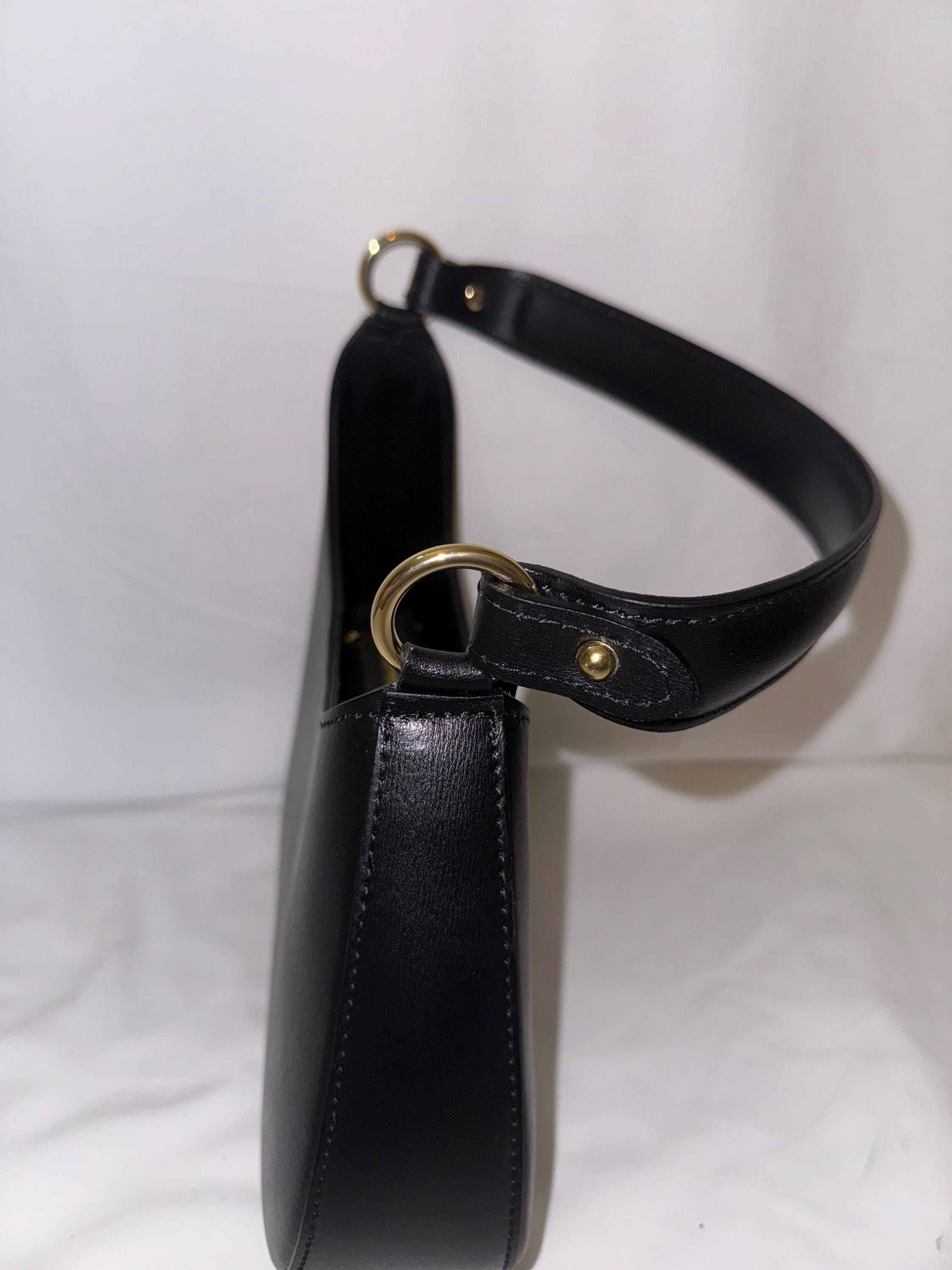 Italian Handmade Leather Bags For Women | Elegant Black Shoulder Bag from Florence, Made in Italy