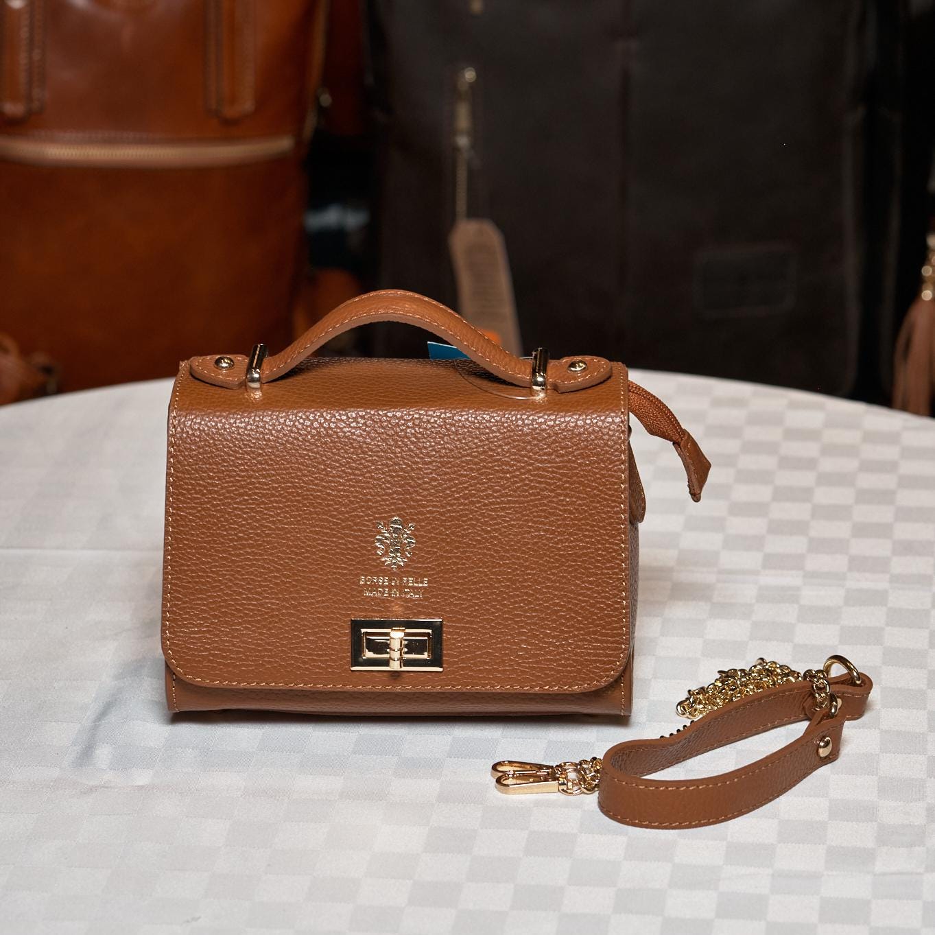 Italian Handmade Leather Bag for Women | Elegant Leather Handbag From Florence | Classic Brown Bag, Made in Italy