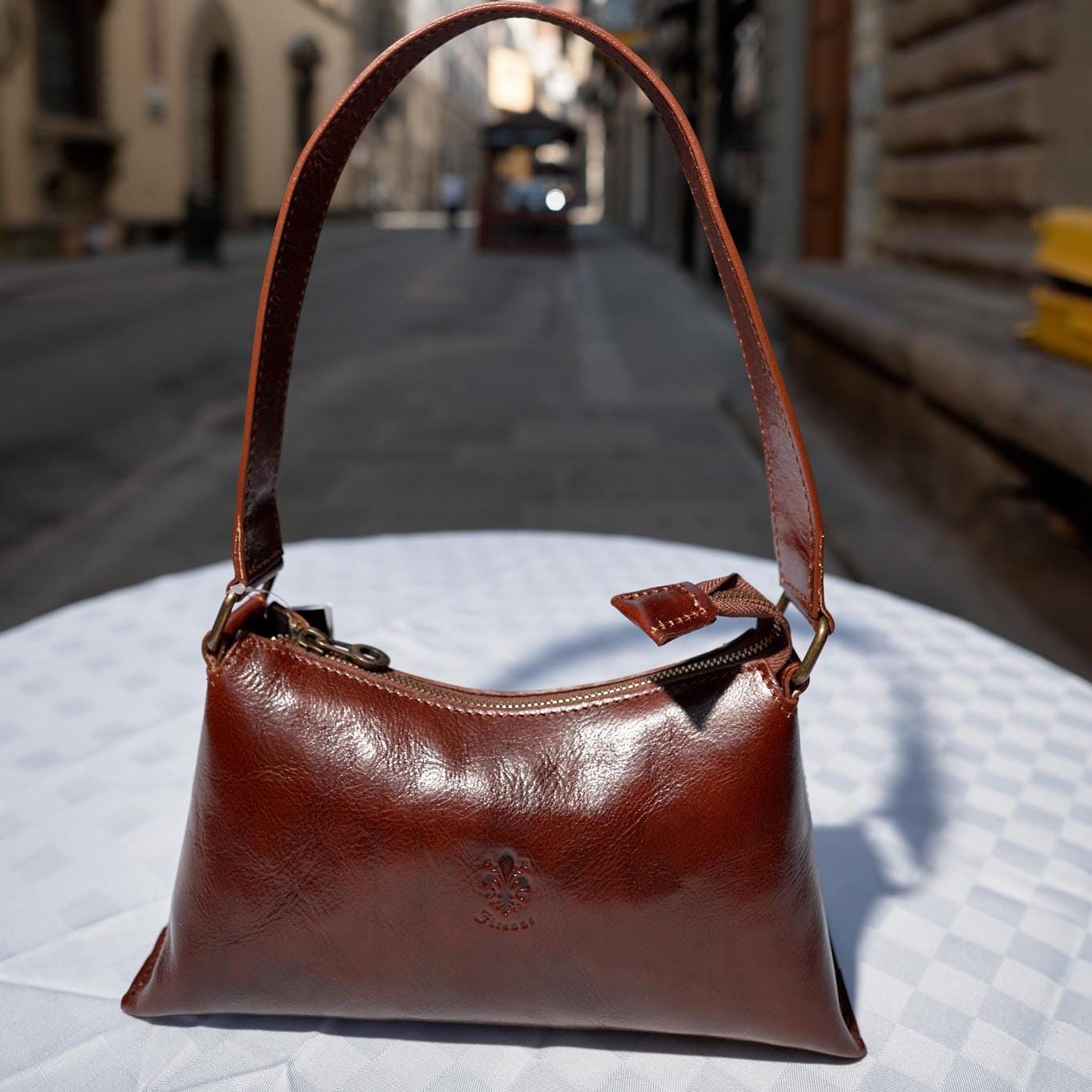 Italian Handmade Leather Bag for Women | Elegant Vintage Shoulder Bag | Timeless Crossbody Purse | From Florence, Made in Italy