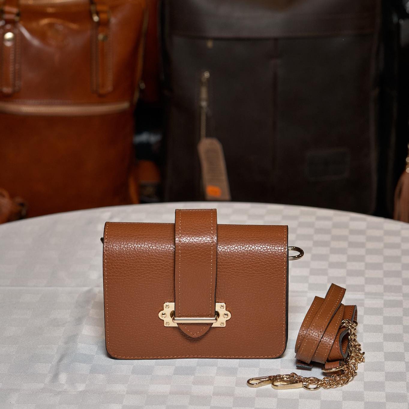 Italian Handmade Leather Bag for Women | Elegant Brown Crossbody From Florence, Made in Italy