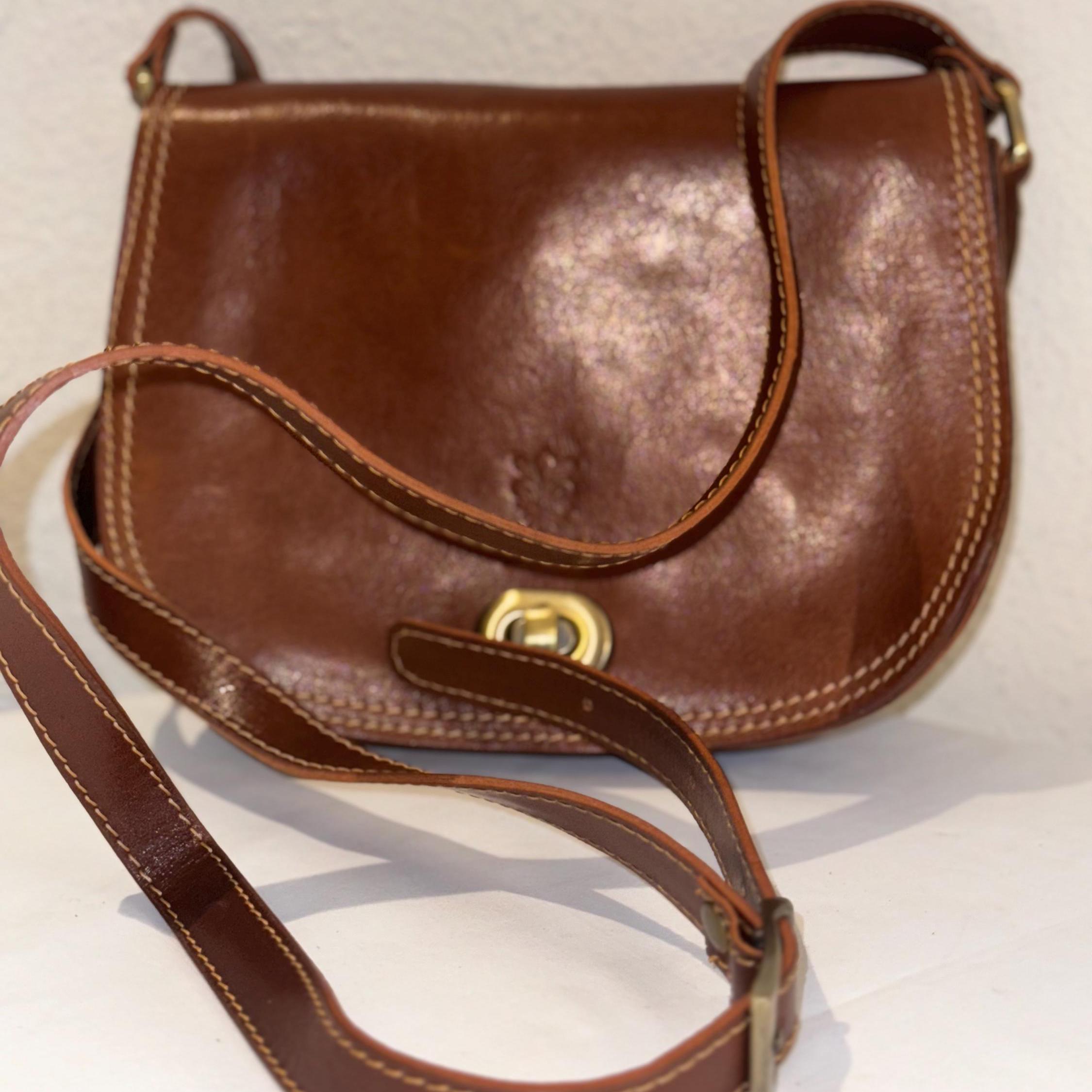 Italian Handmade Leather Bag For Women | Elegant Brown Leather Crossbody From Florence, Made in Italy