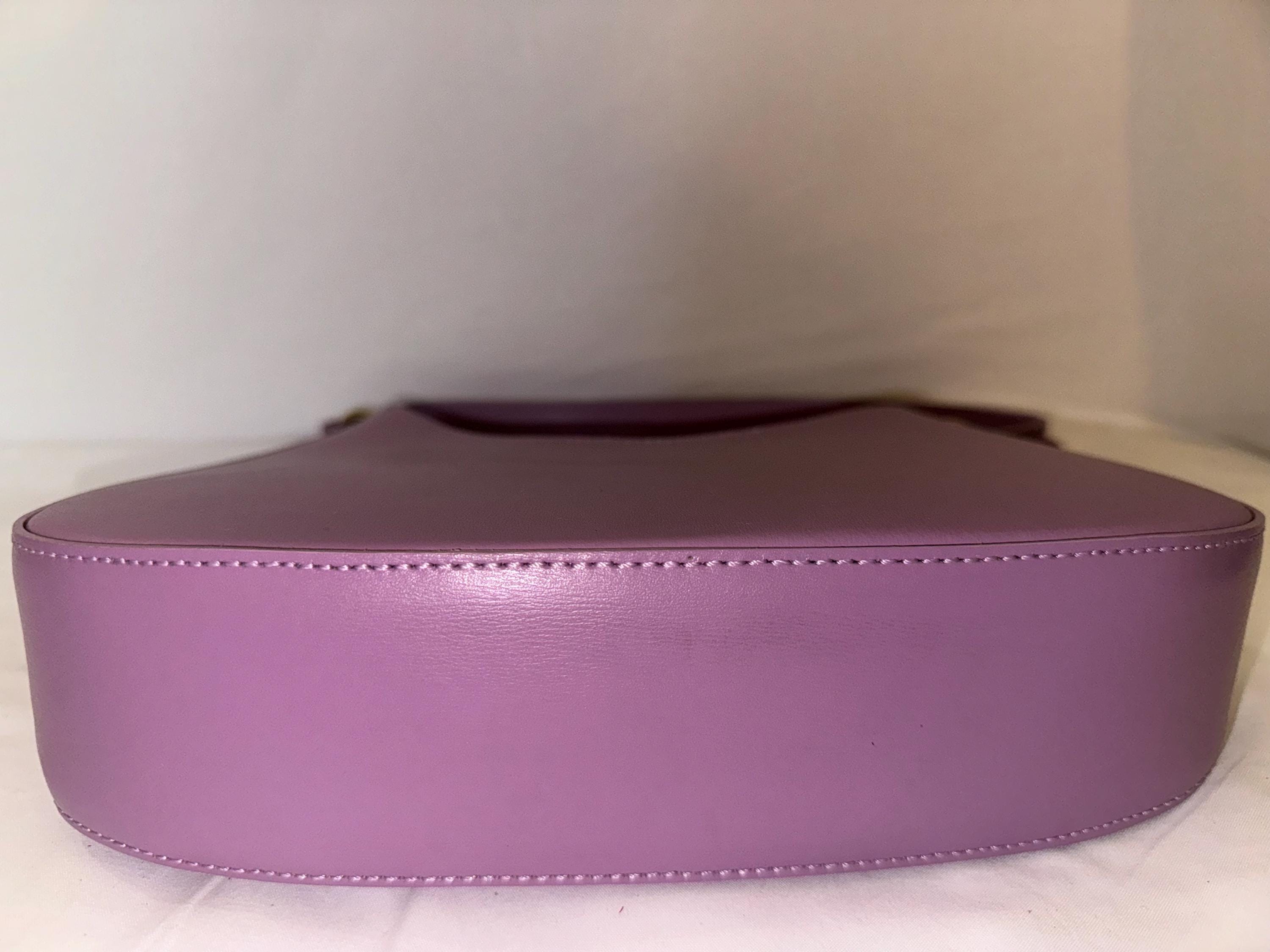 Italian Handmade Leather Bags For Women | Elegant Crescent Shoulder Bag From Florence | Purple Bag | Made in Italy