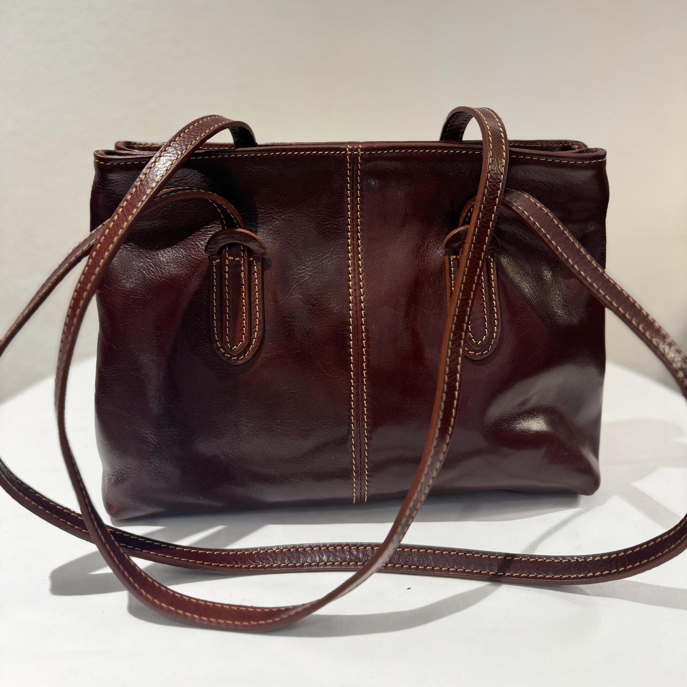 Italian Handmade Leather Bag For Women | Elegant Leather Tote Bag From Florence | Dark Brown Bag | Made in Italy