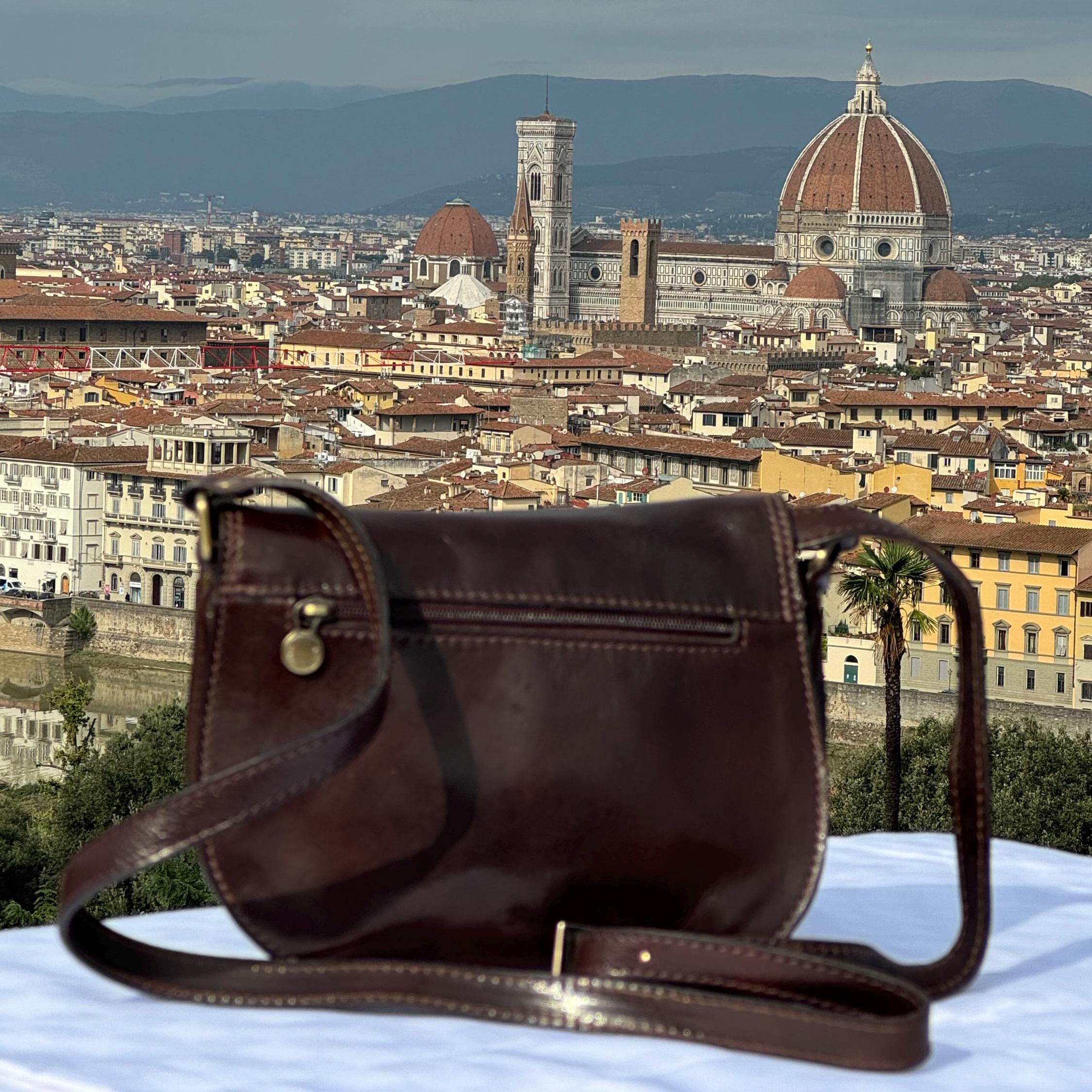 Italian Handmade Leather Bag For Women | Vintage Brown Leather Crossbody From Florence, Made in Italy