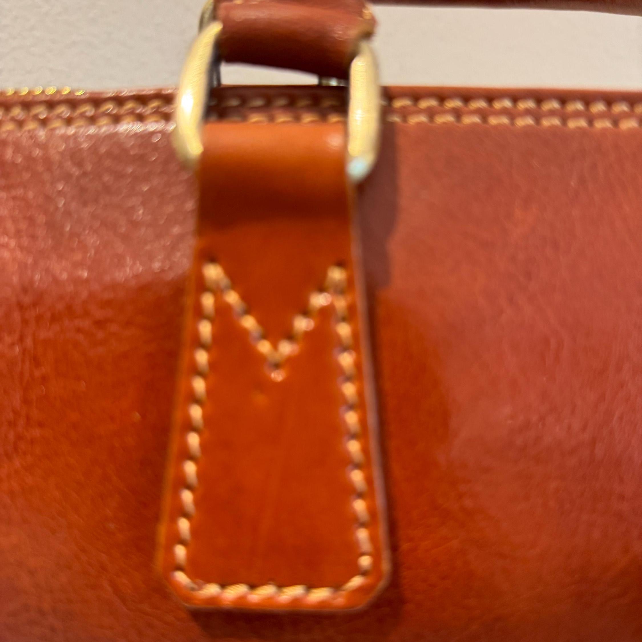 Italian Handmade Leather Briefcase | Men's Luxury Work Bag, Cognac Brown, Made in Italy