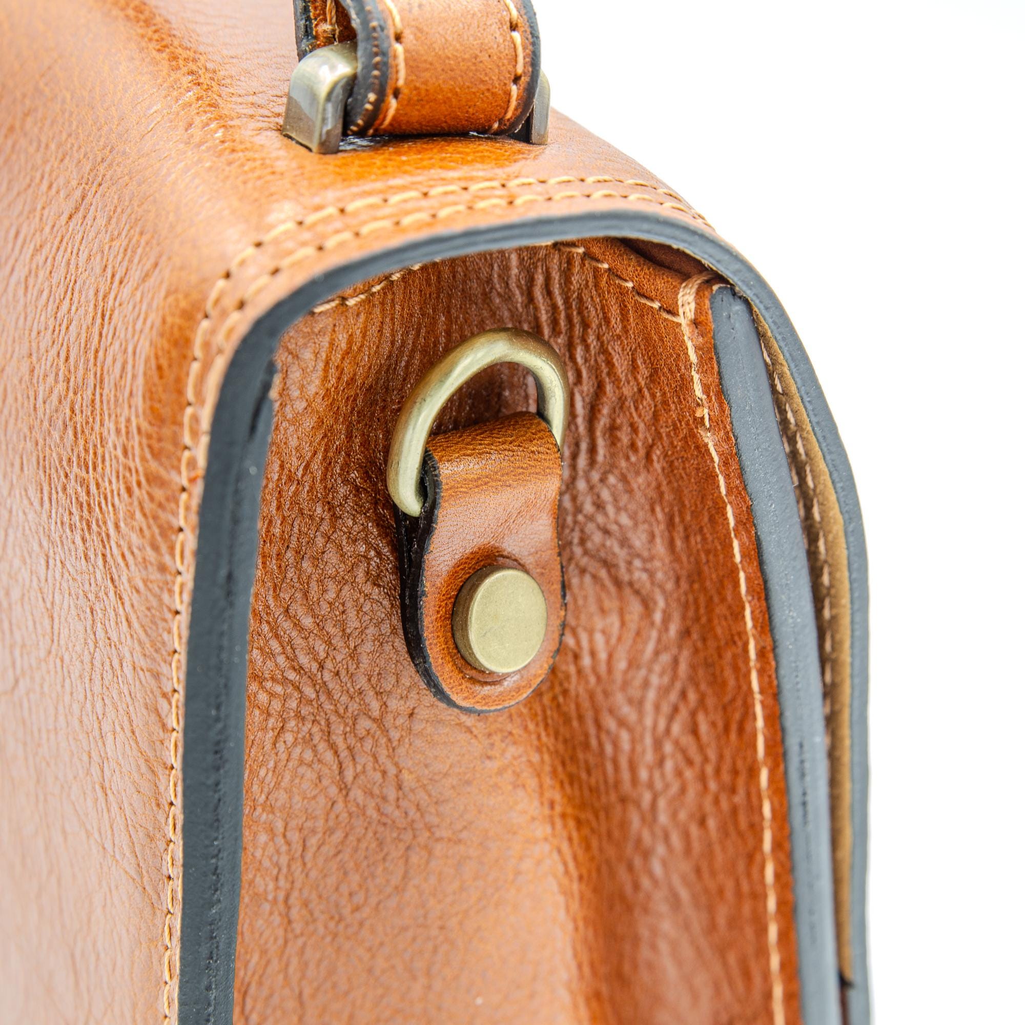 Italian Handmade Leather Bag For Women | Vintage-Inspired Tan Leather Satchel From Florence | Elegant Crossbody Bag, Made in Italy