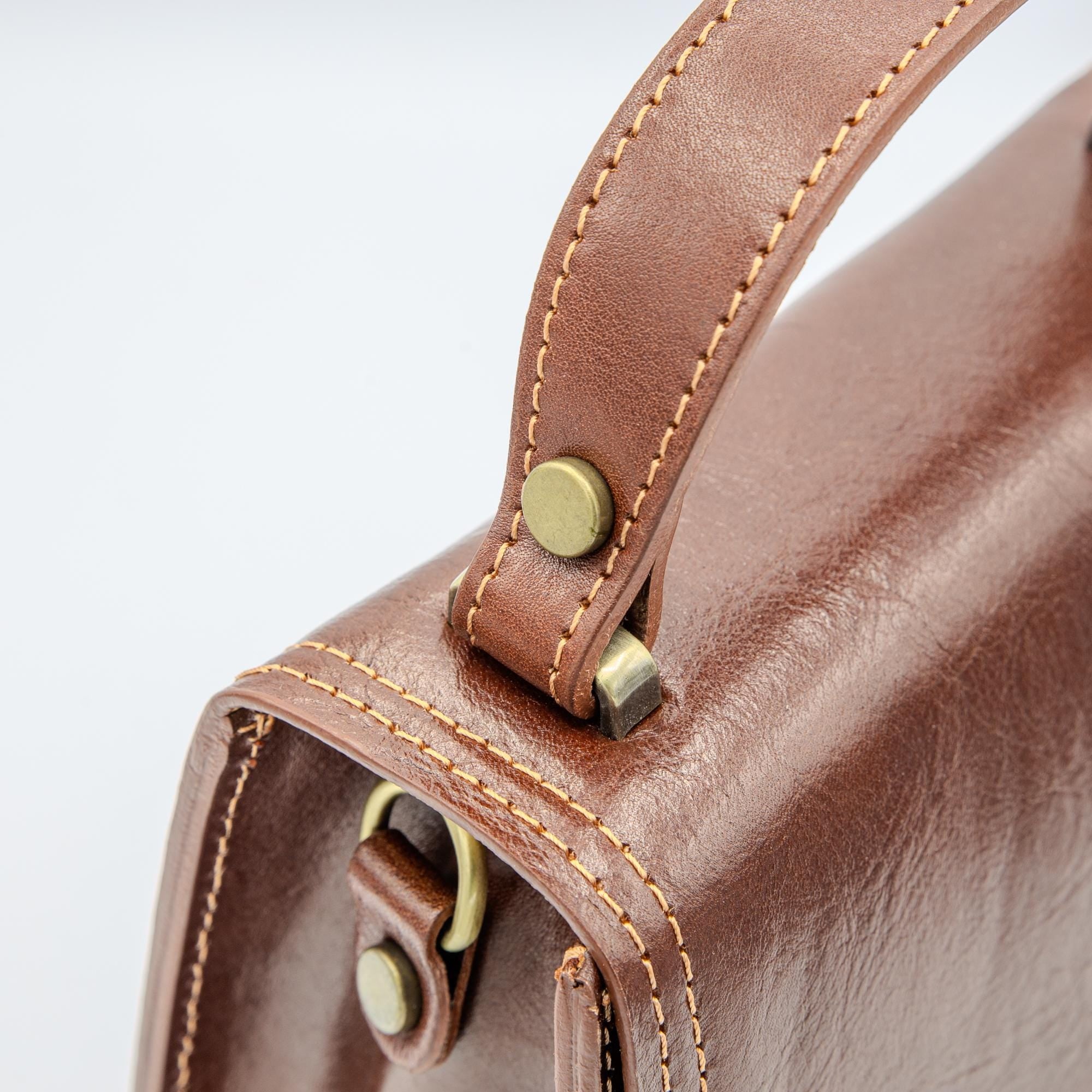 Italian Handmade Leather Bags For Women | Elegant Brown Crossbody Bag |  Shoulder Bag From Florence, Made in Italy