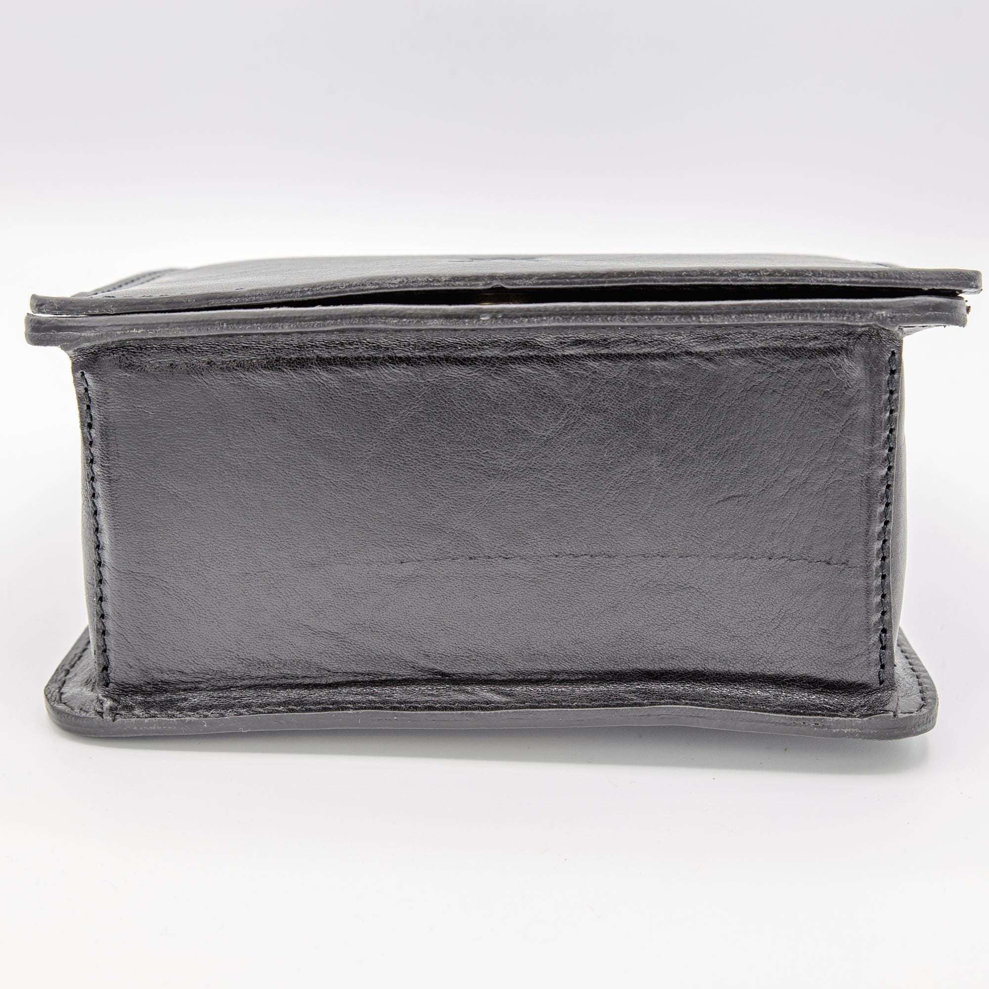 Italian Handmade Leather Bag For Women | Vintage-Inspired Black Leather Satchel From Florence | Elegant Crossbody Bag, Made in Italy