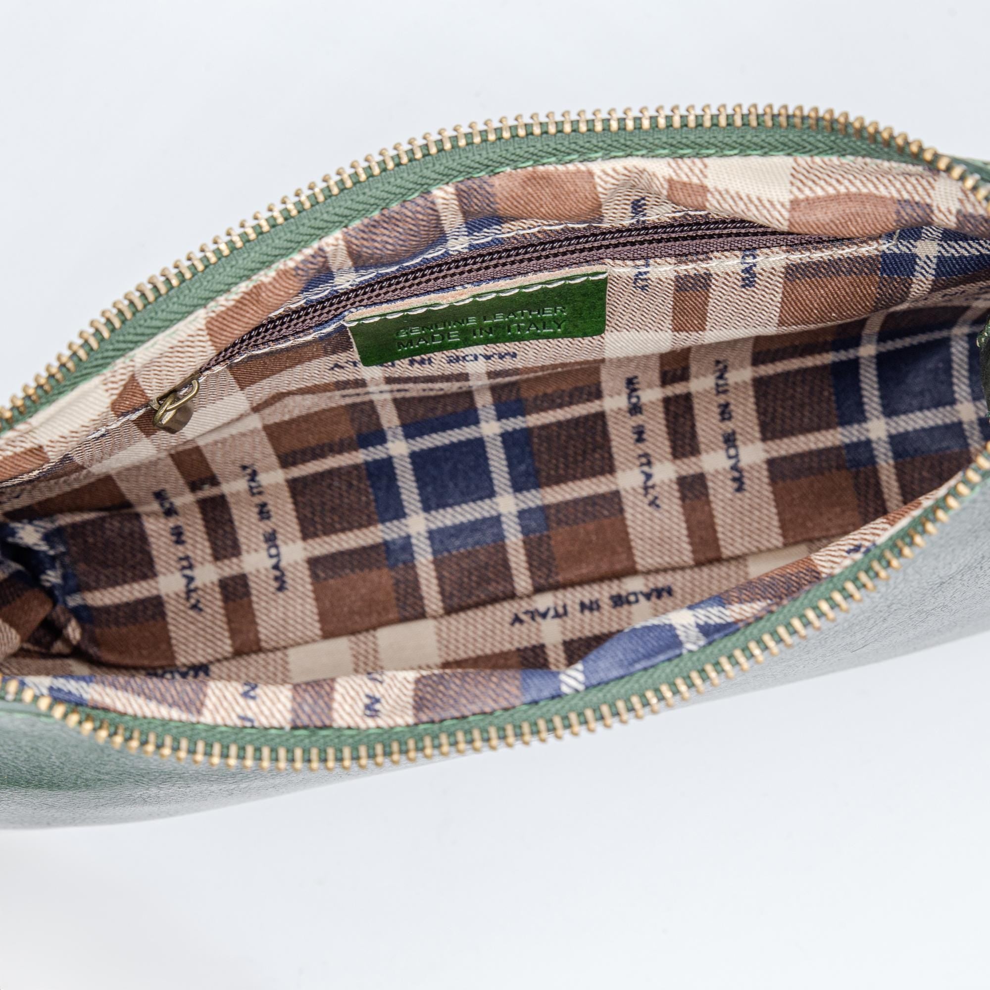 Italian Handmade Leather Bag for Women | Elegant Green Shoulder Bag from Florence | Made in Italy