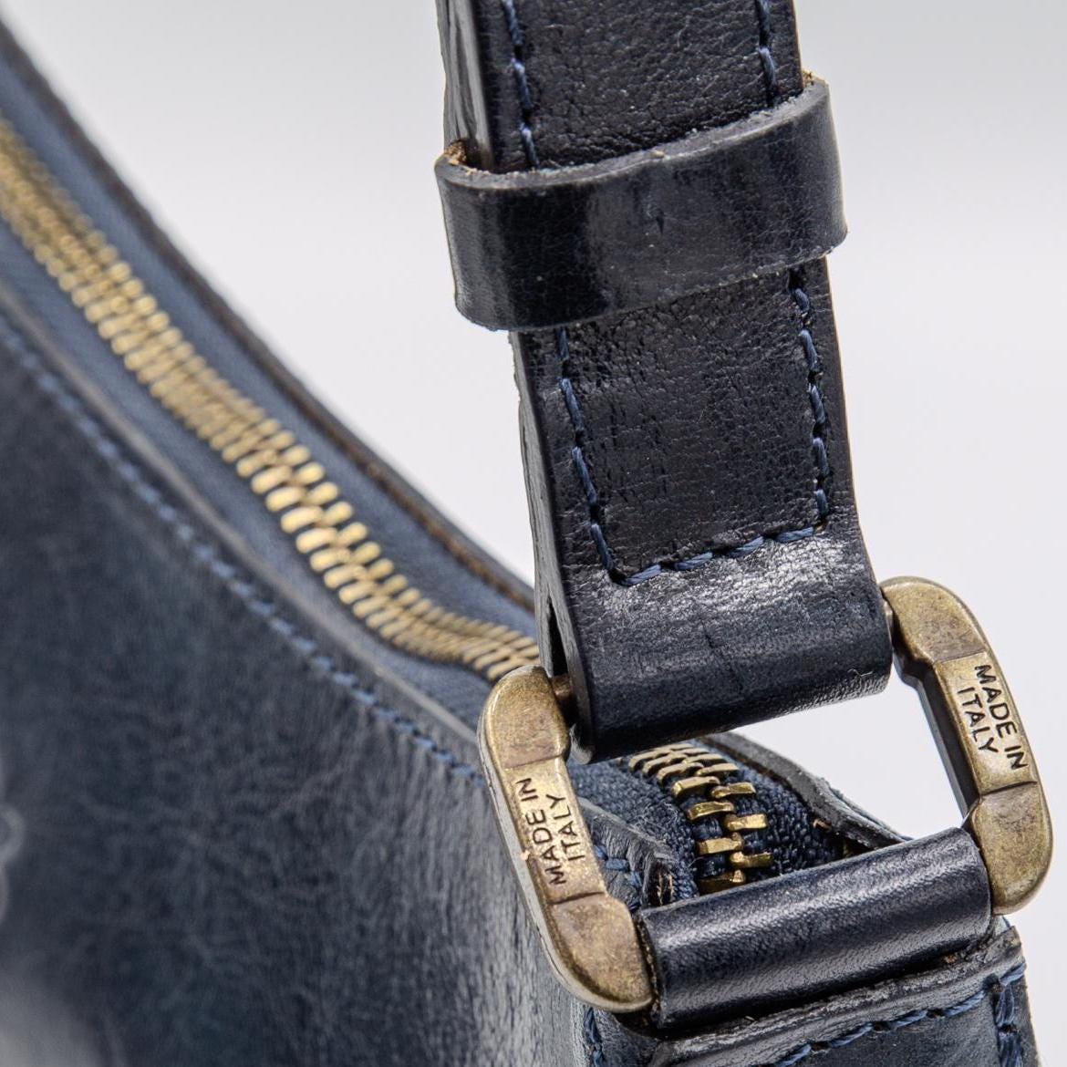 Italian Handmade Leather Bags for Women | Elegant Leather Shoulder Bag From Florence, Blue Bag, Made in Italy