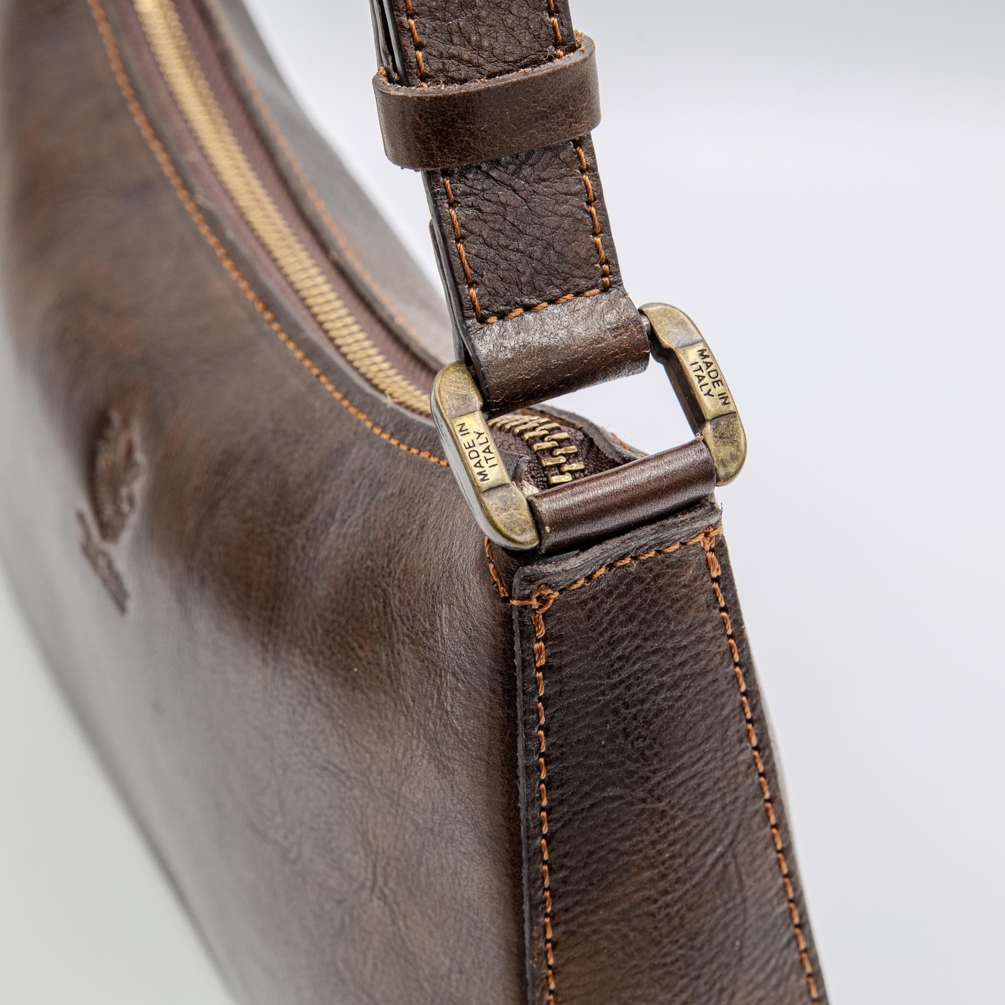 Italian Handmade Leather Bags for Women | Elegant Vintage Shoulder Bag from Florence, Brown Crossbody, Made in Italy